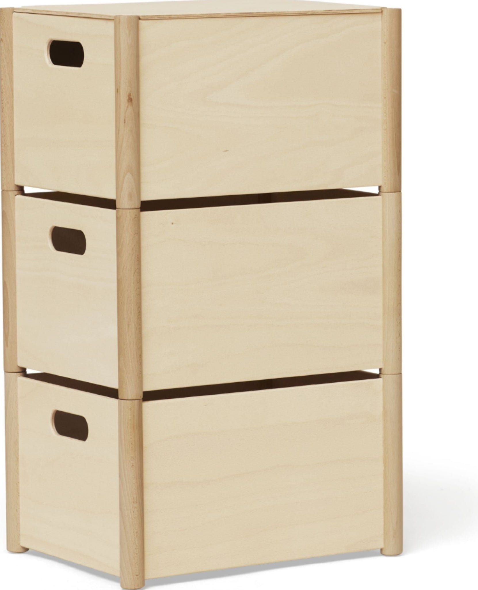 Form & Refine Pillar Storage Box Medium - Beech Wood, 36.6x28.8x21 Cm