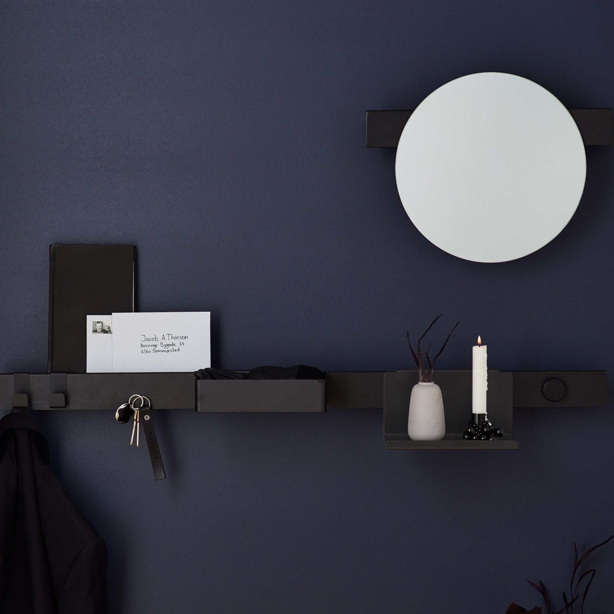 Gejst Flex Tray Black — Magnetic Steel Tray For Flex Rail 21×12.5×5 Cm