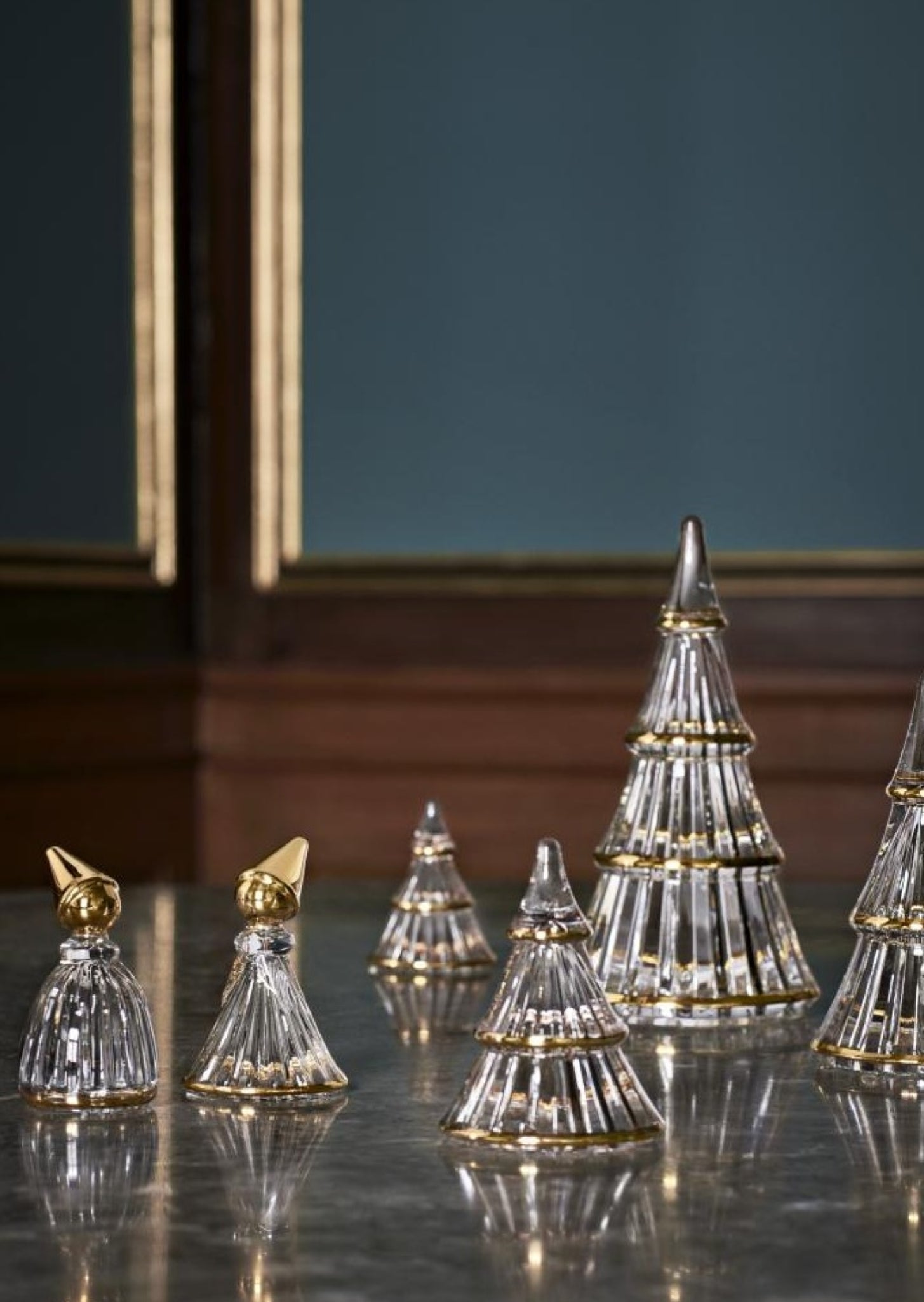 Holmegaard Fairytales Christmas Tree Clear With Gold, Medium