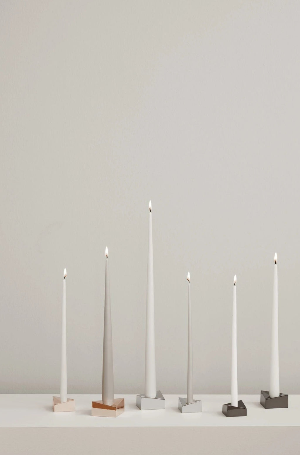 Stoff Nagel Candle Holder Small, Black Chrome