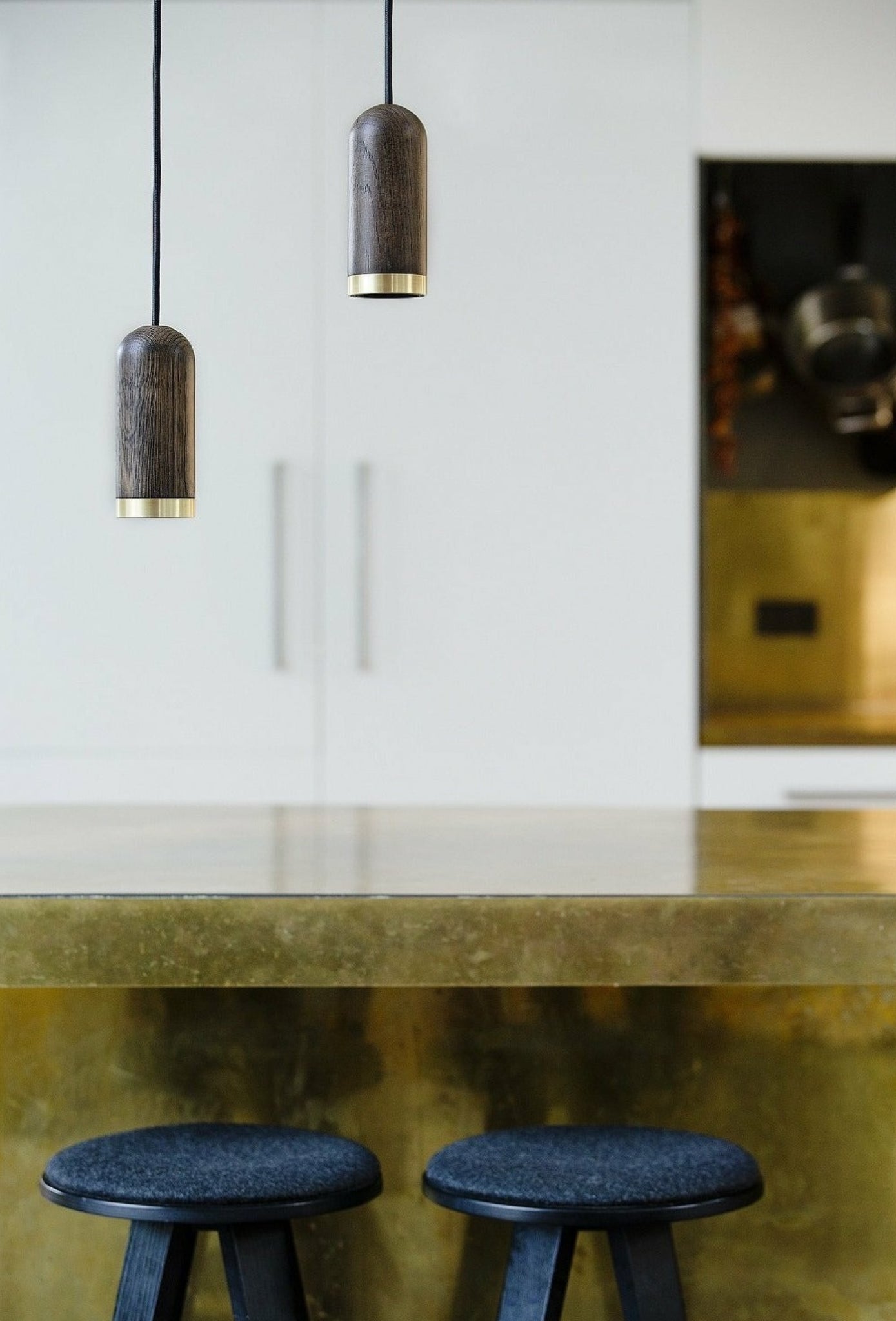 Spring Copenhagen Cylinder Pendant Lamp, Stained Oak