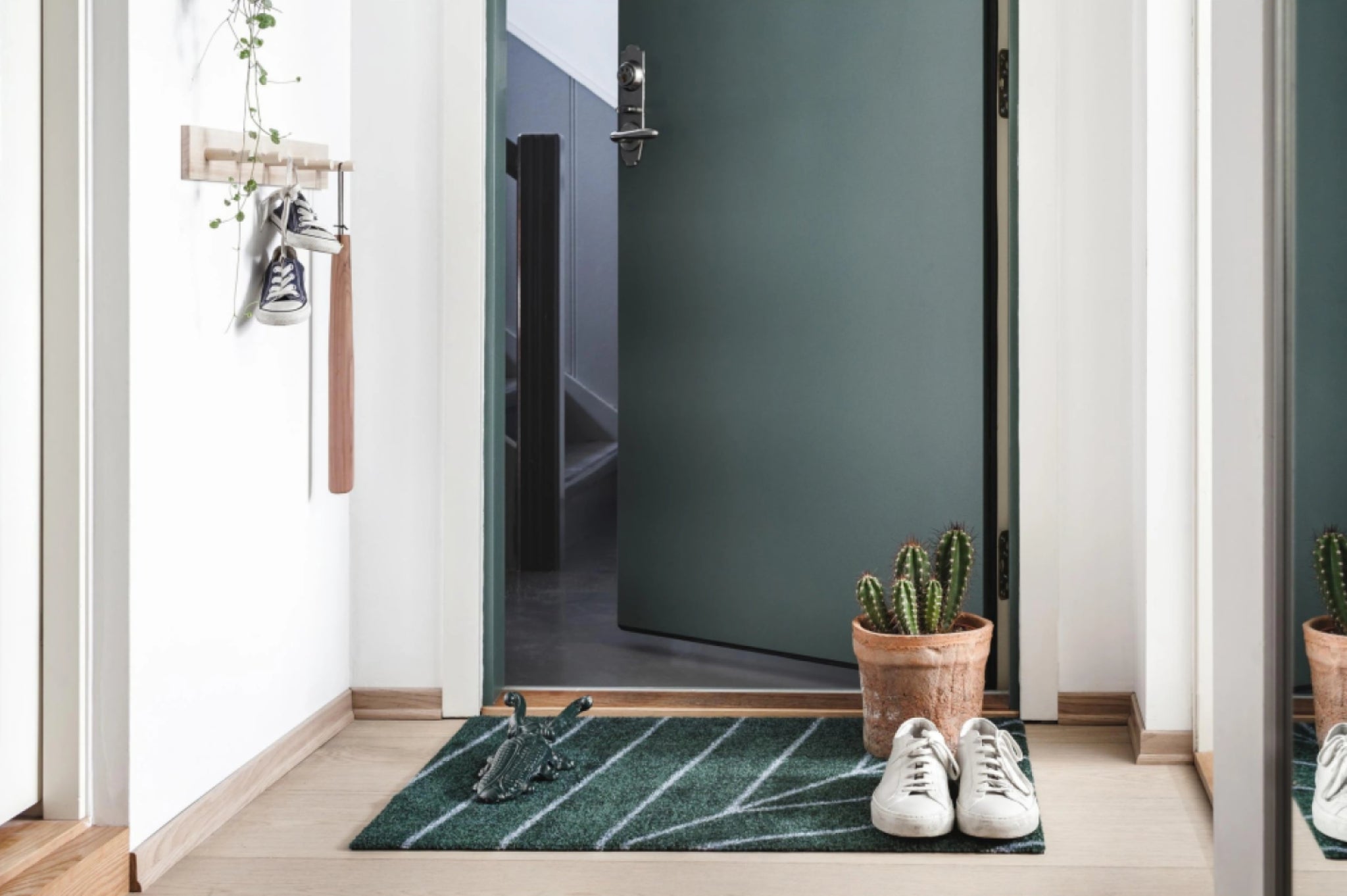 Heymat One Noon Doormat 85×60 cm - PET/Nitrile, Blue Green Red