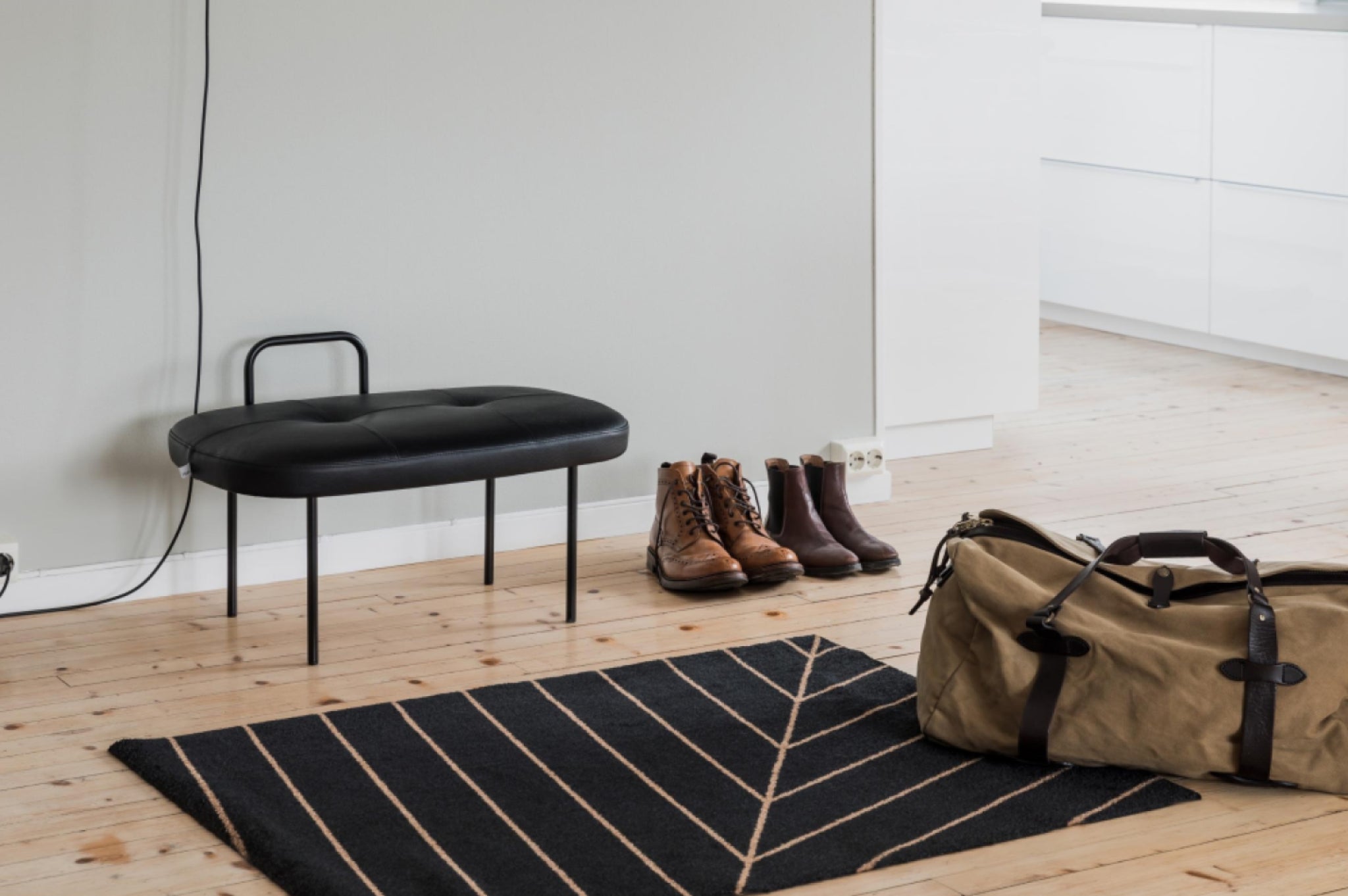 Heymat Eine Nightfall Doormat, Black PET/Nitrile – 85×60 cm Indoor/Outdoor