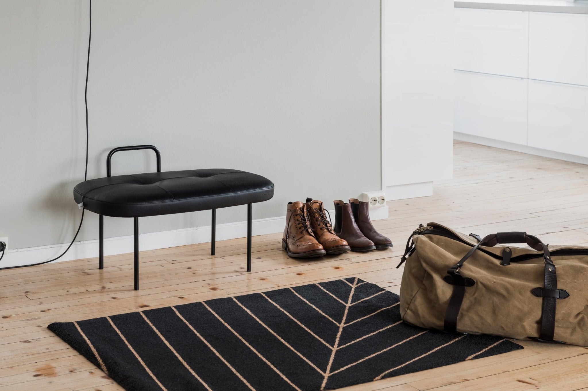 Heymat A Nightfall Doormat Black PET & Nitrile Rubber, 85x115 cm