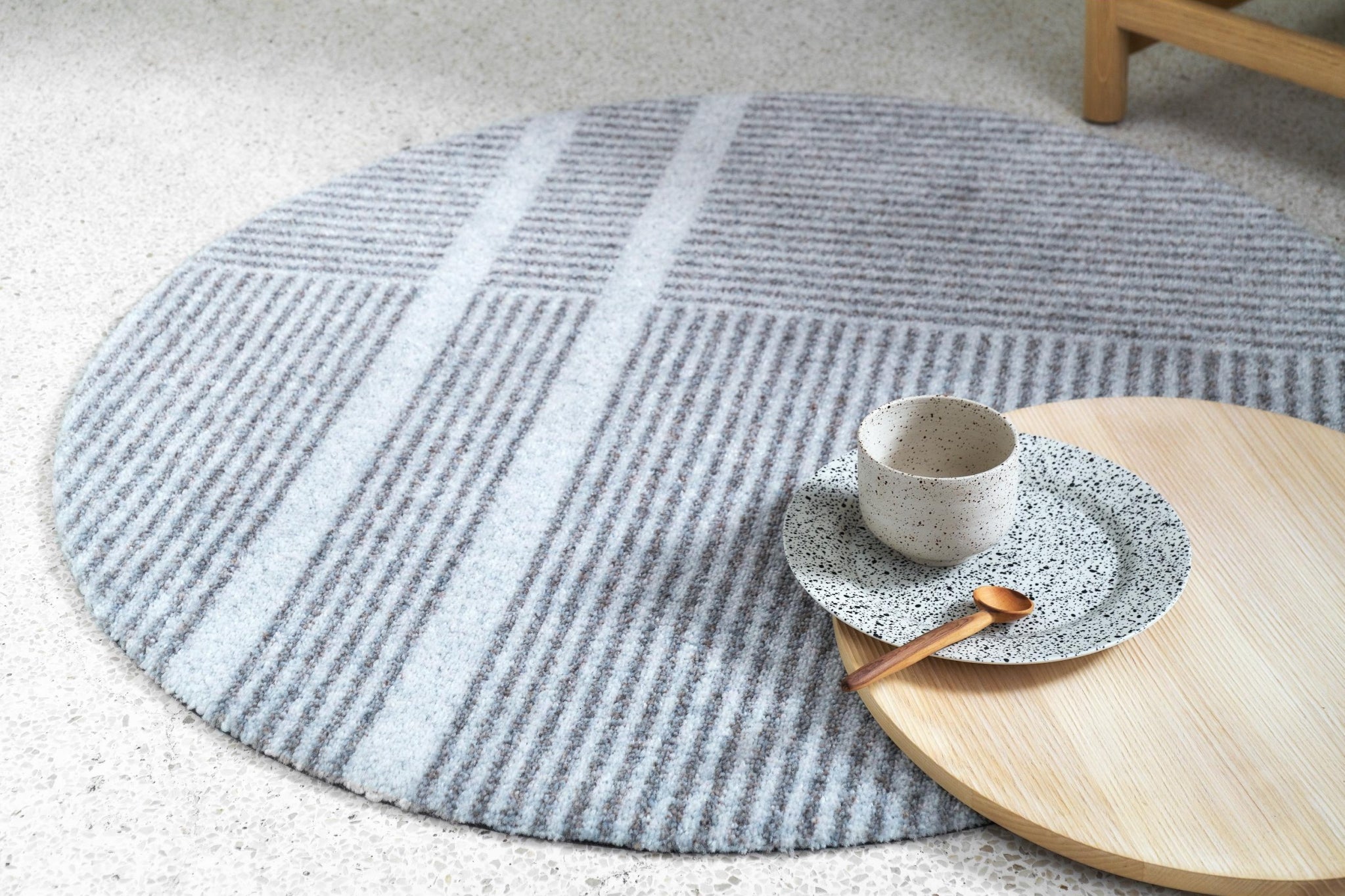 Heymat Løype Breezy Beige Doormat 150×150 cm — PET Rubber