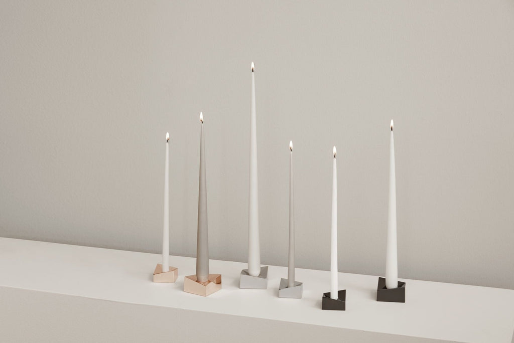 STOFF Nagel Large Rose Gold Candle Holder - Elegant Reflect Design