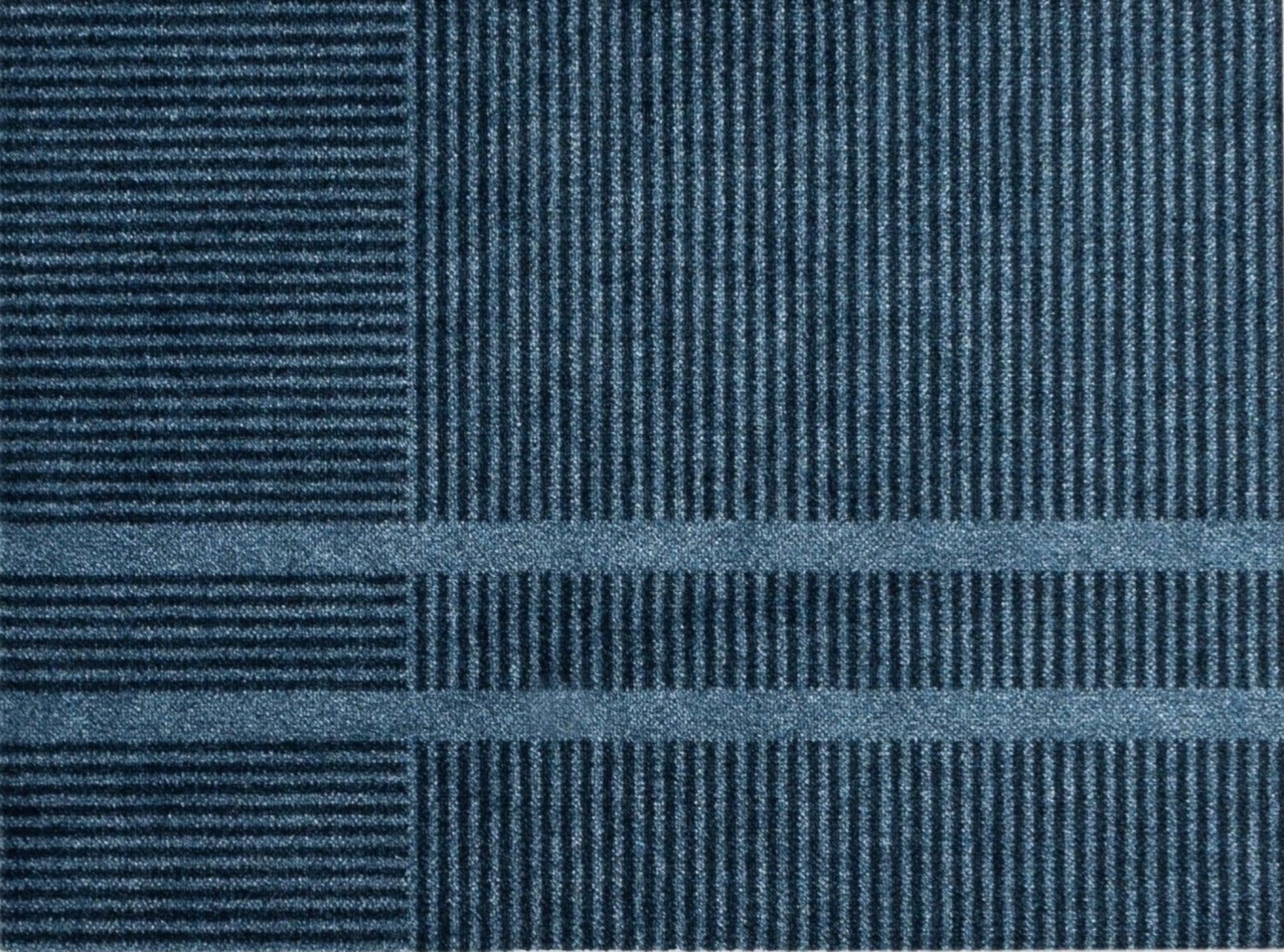 Heymat Løype Stormy Blue Doormat 85x250 cm – PET/Nitrile Runner Grey/Beige