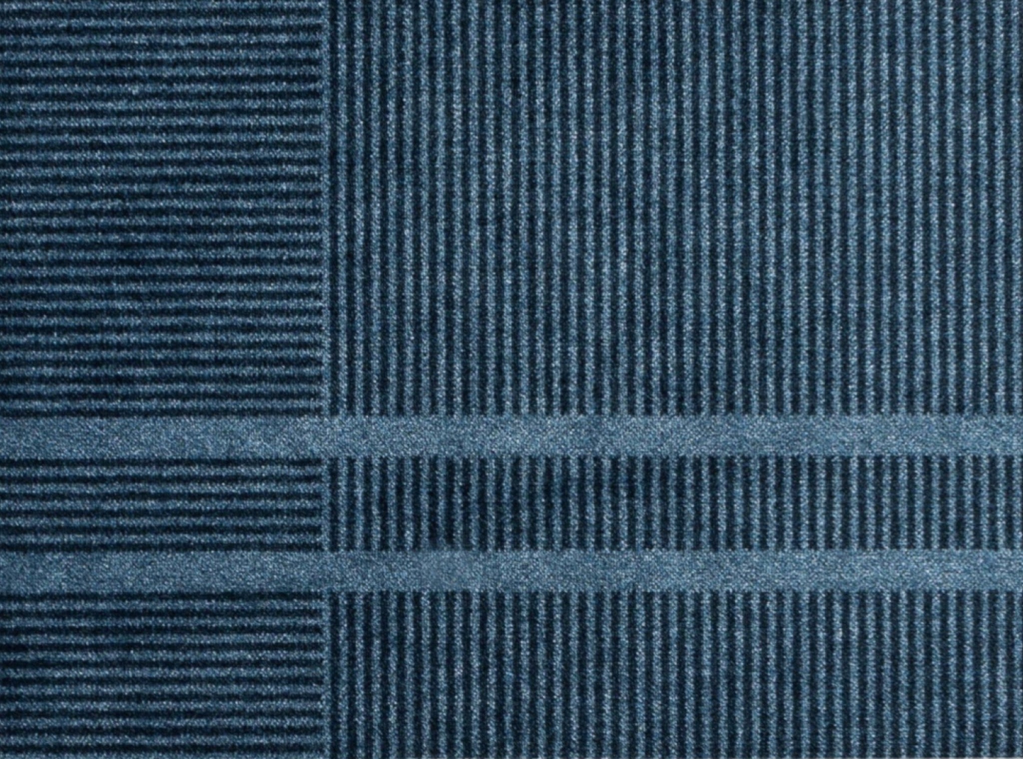 Heymat Løype Stormy Blue Doormat 85x250 cm – PET/Nitrile Runner Grey/Beige