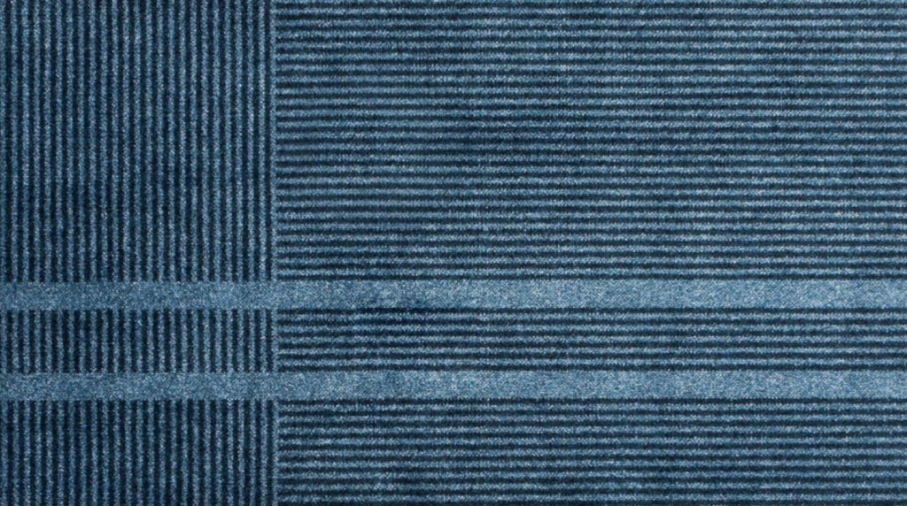 Heymat Løype Stormy Blue Doormat 85×150 cm — PET & Nitrile Rubber