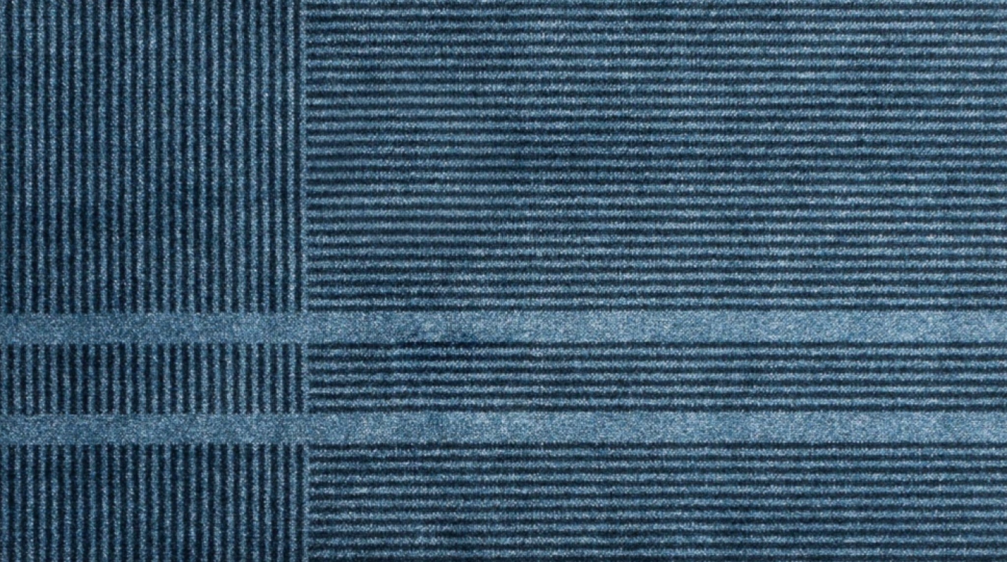 Heymat Løype Stormy Blue Doormat 85×150 cm — PET & Nitrile Rubber