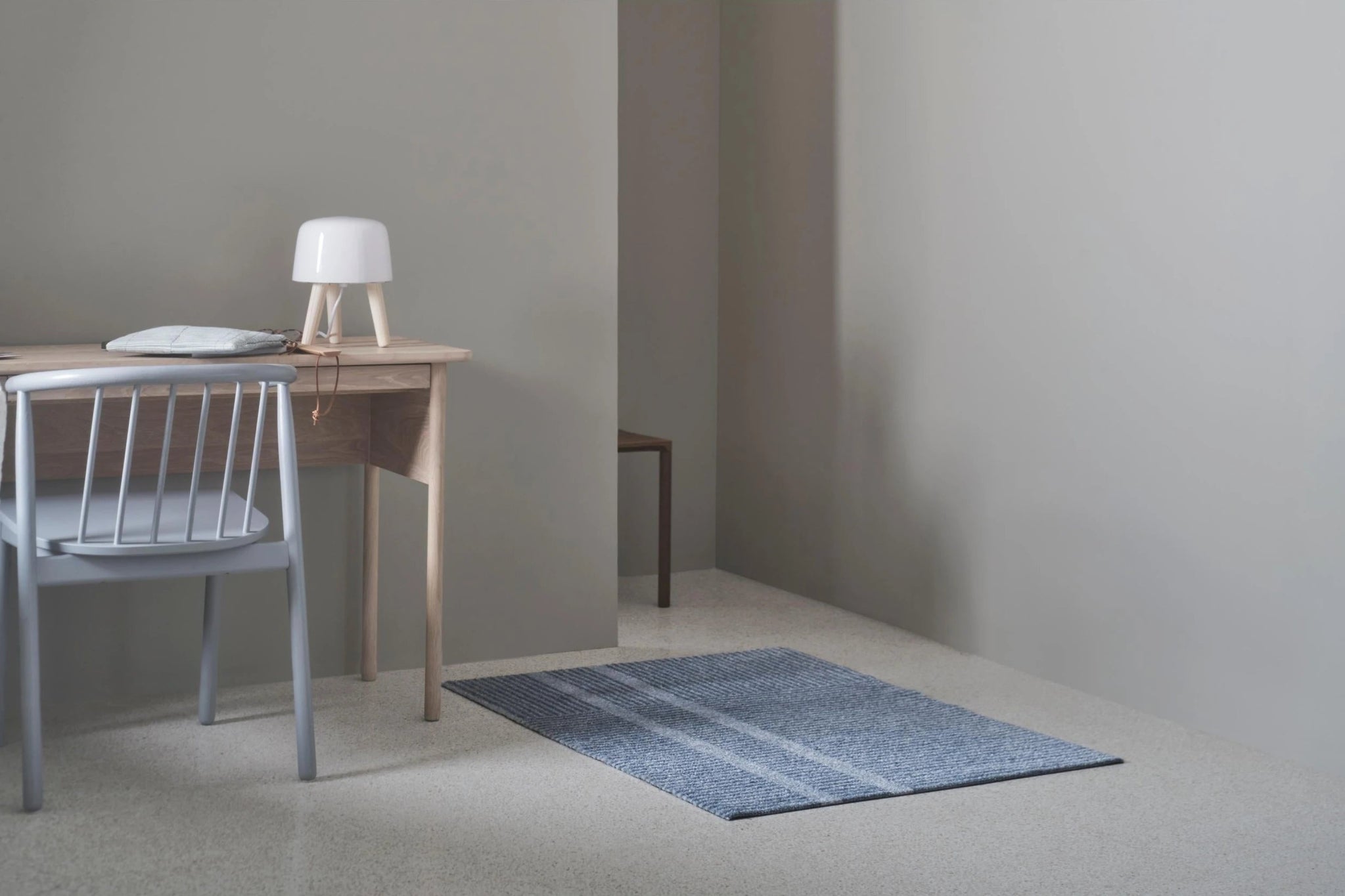 Heymat Løype Doormat Cloudy Grey, Blue/Black PET‑Nitrile 85×60 cm