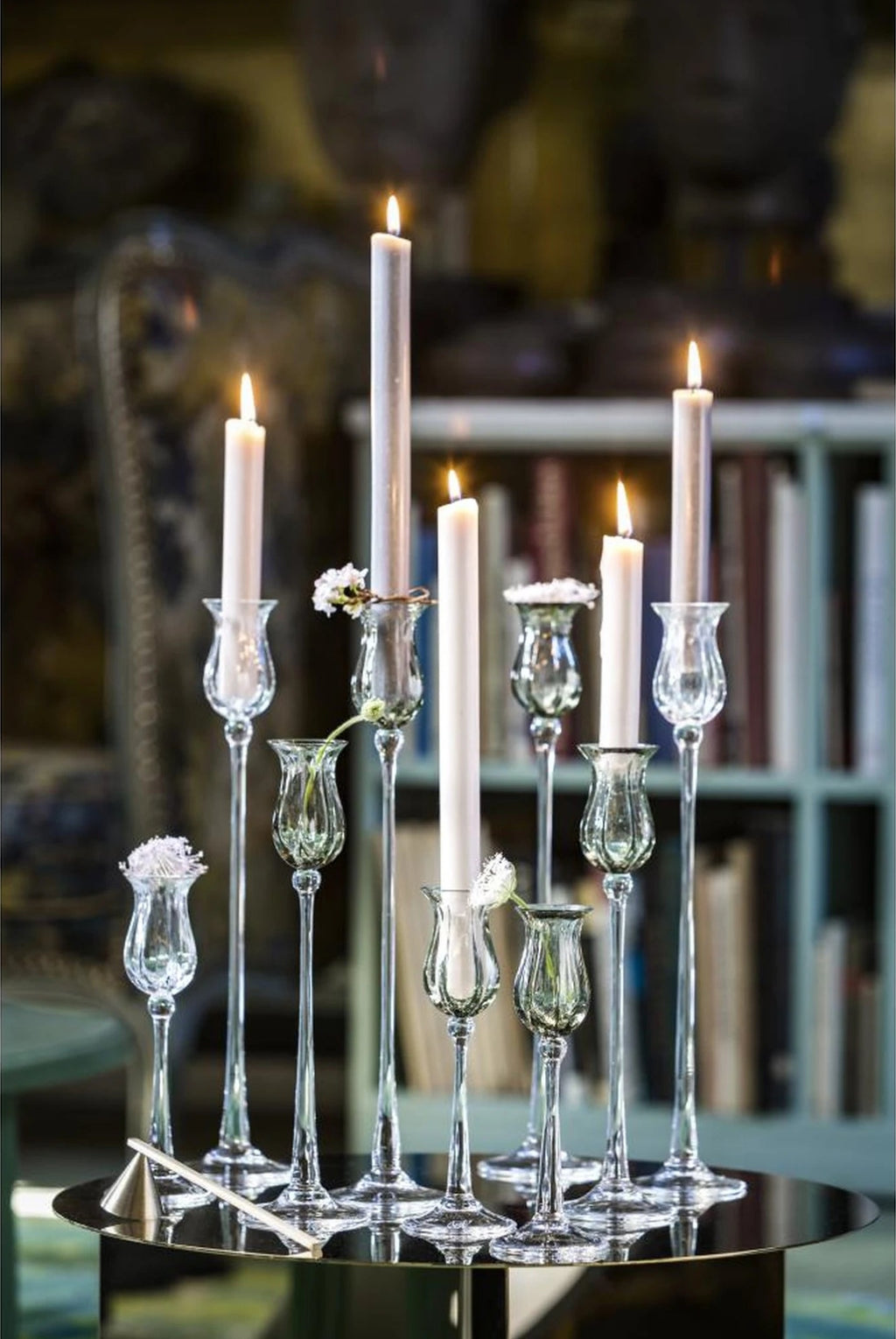 Bjørn Wiinblad Candlestick Tulip, Smoke, 33 cm