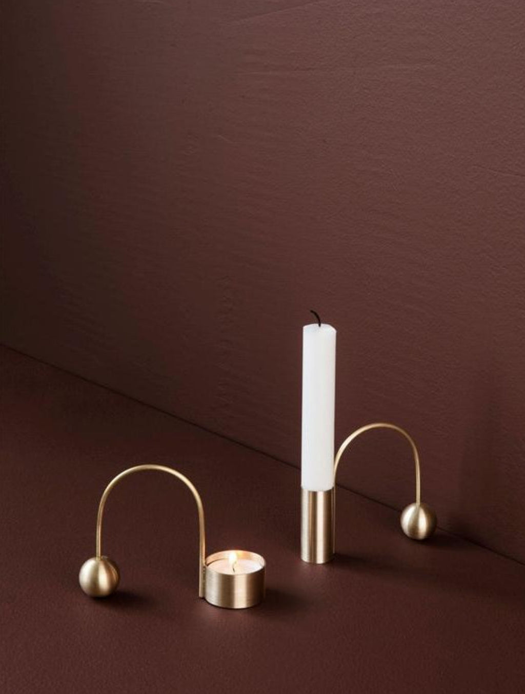 Ferm Living Balance Candle Holder Brass, 2cm