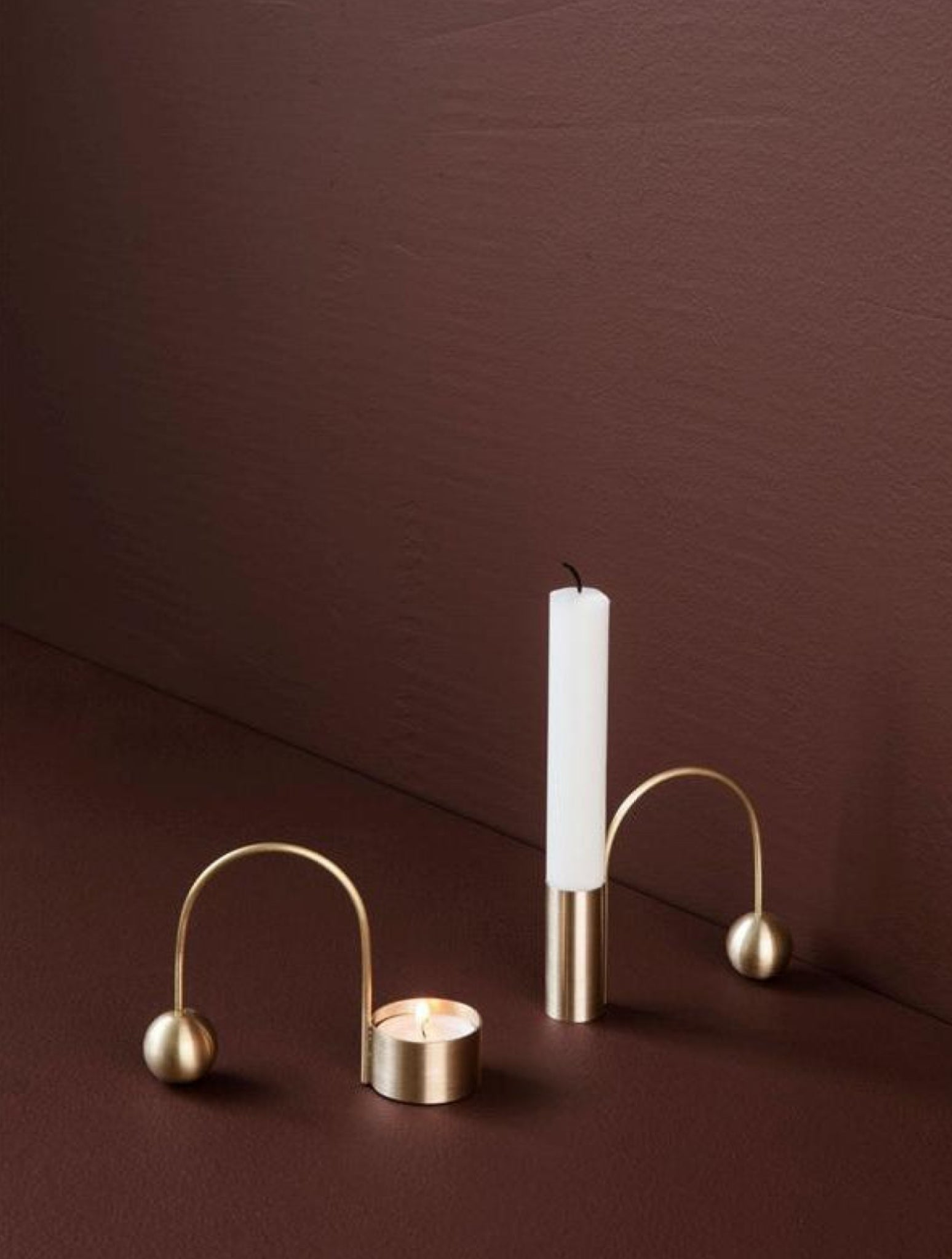 Ferm Living Balance Candle Holder Brass, 2cm