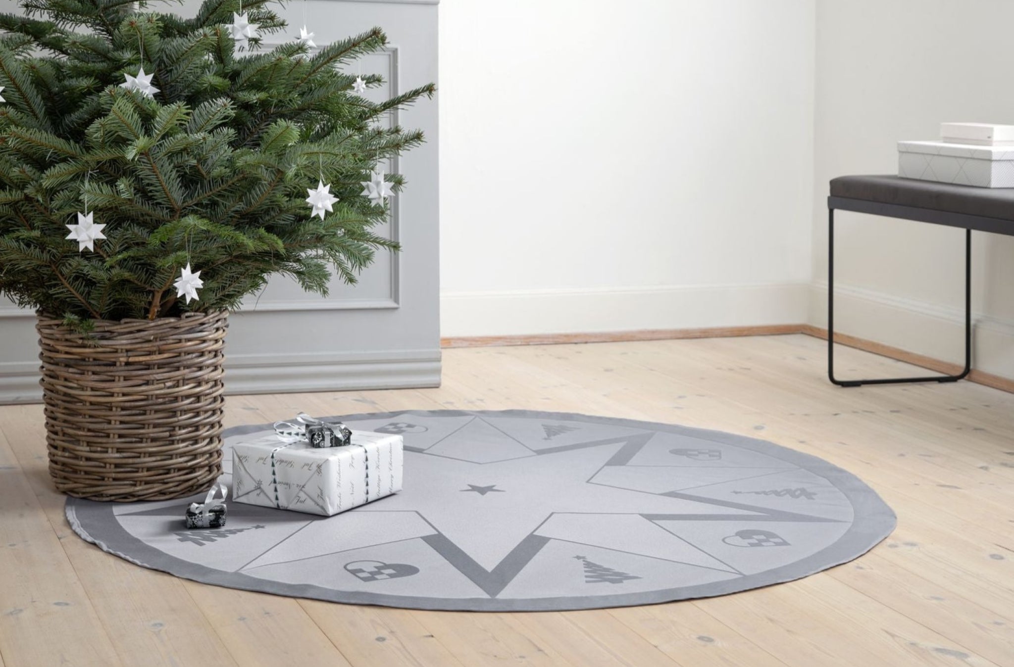 Novoform Design Stars Christmas Rug, Winter Grey