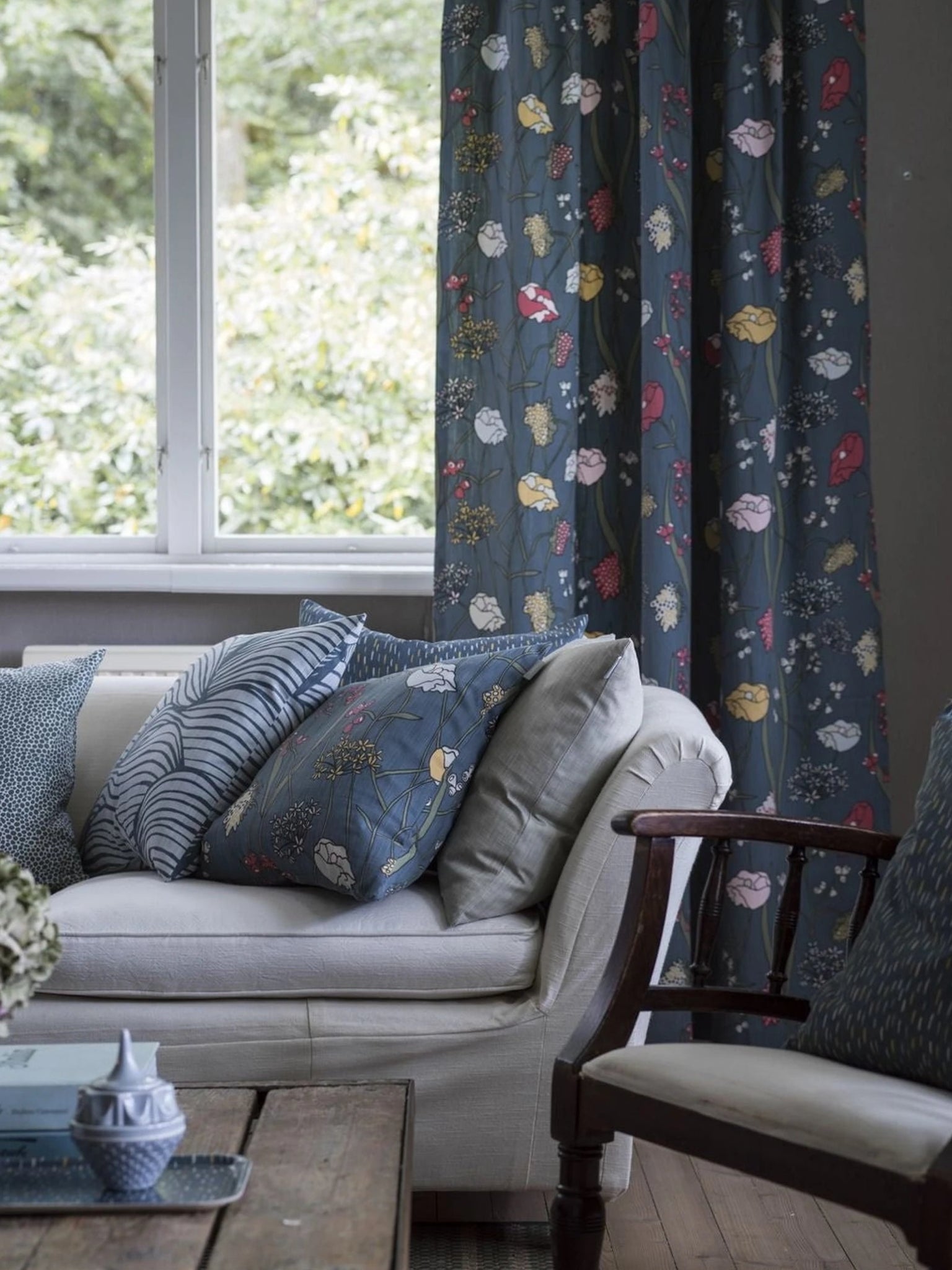 Spira äng Curtain With Multiband, Blue