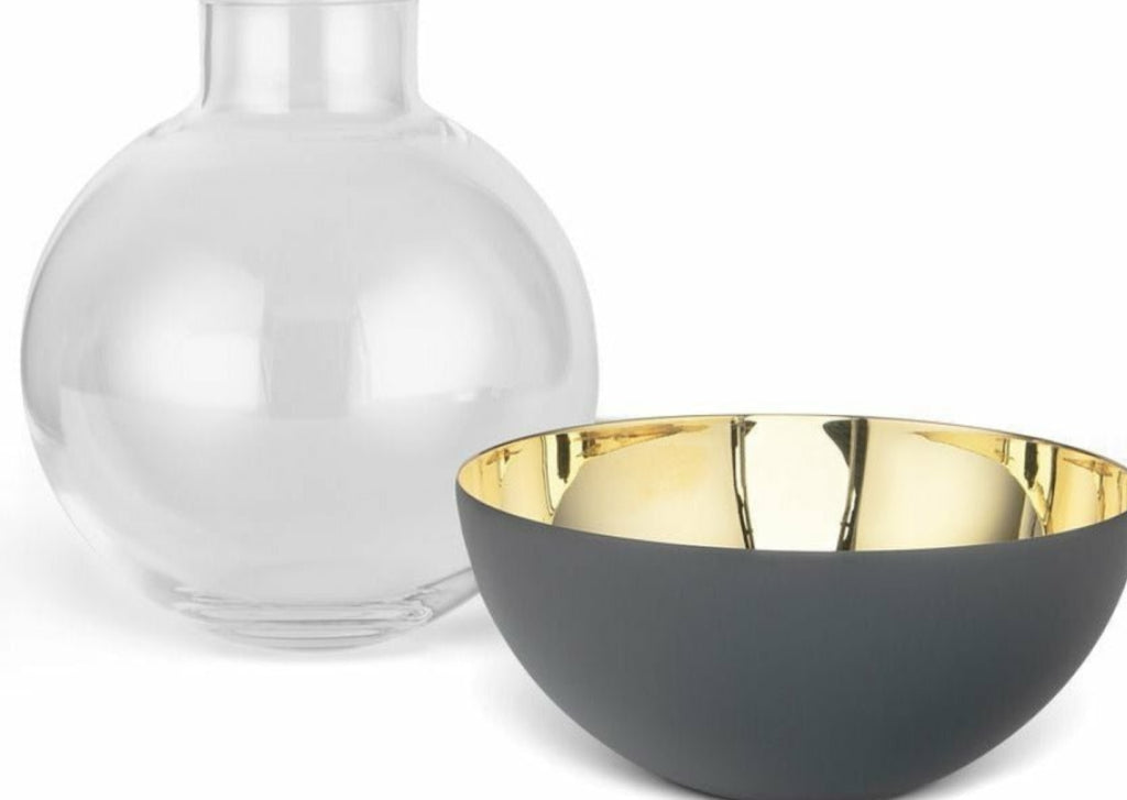 Skultuna Pomme Vase & Candlestick Large, Dark Grey