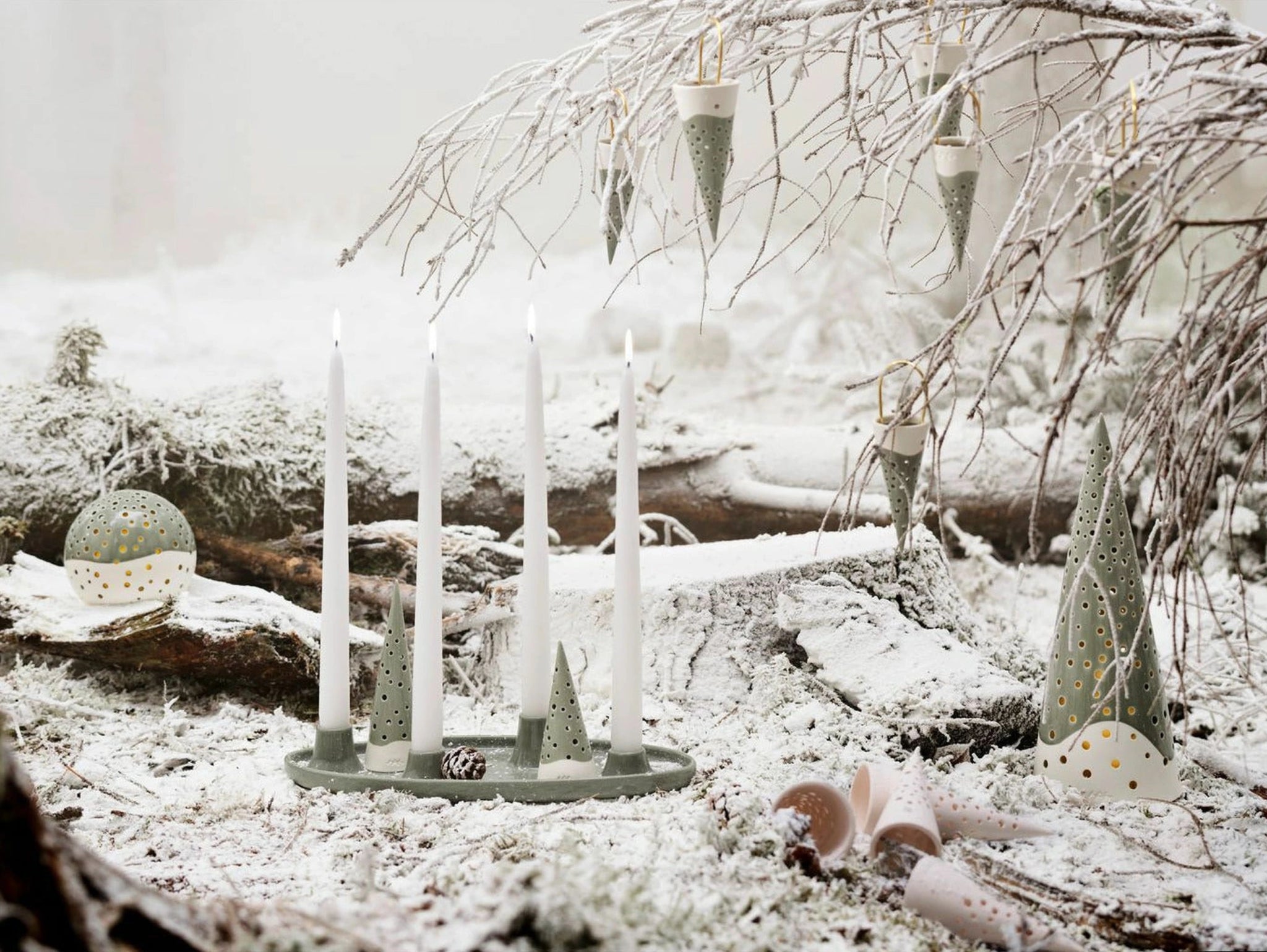 Kähler Nobili Christmas Pit Behind 5x18 Cm, Olive Green