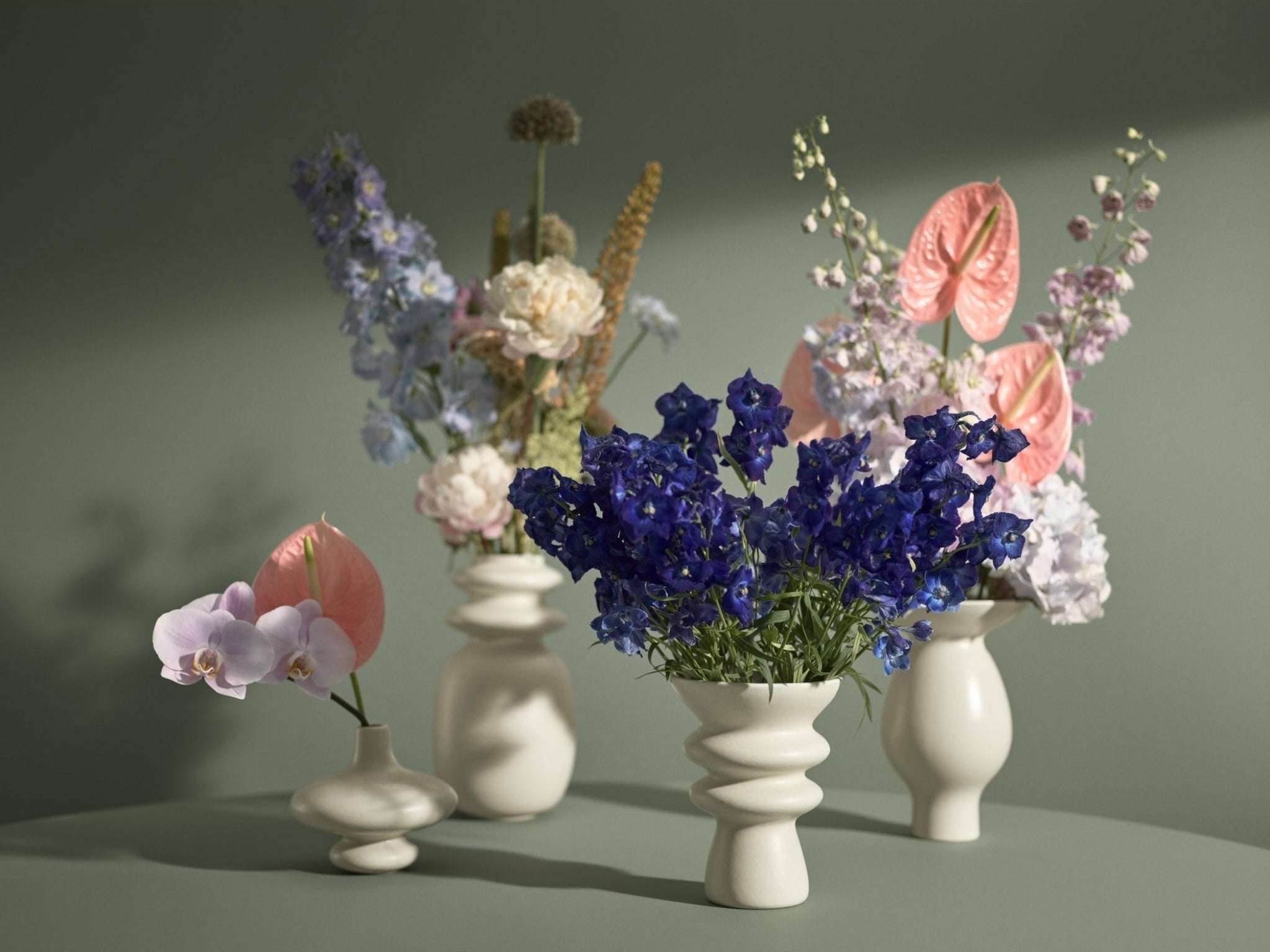 Kähler Contour Vase Blue, 20cm