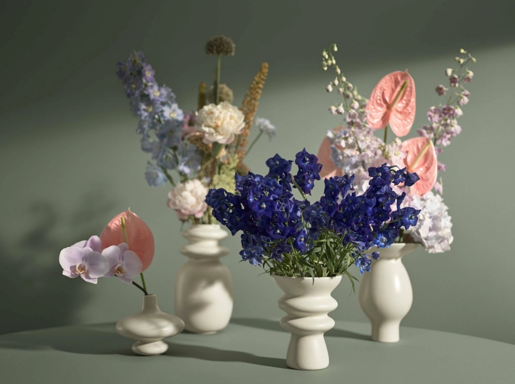 Kähler Contour Vase Blue, 29cm