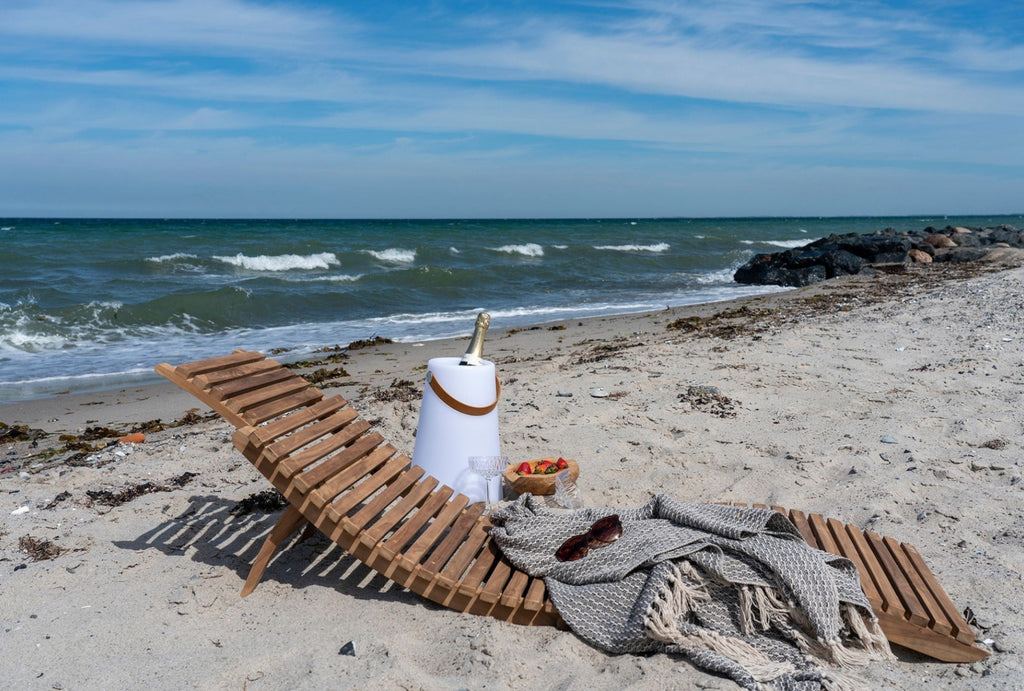 House Nordic Arrieta Sunlounger In Teak Wood, Nature