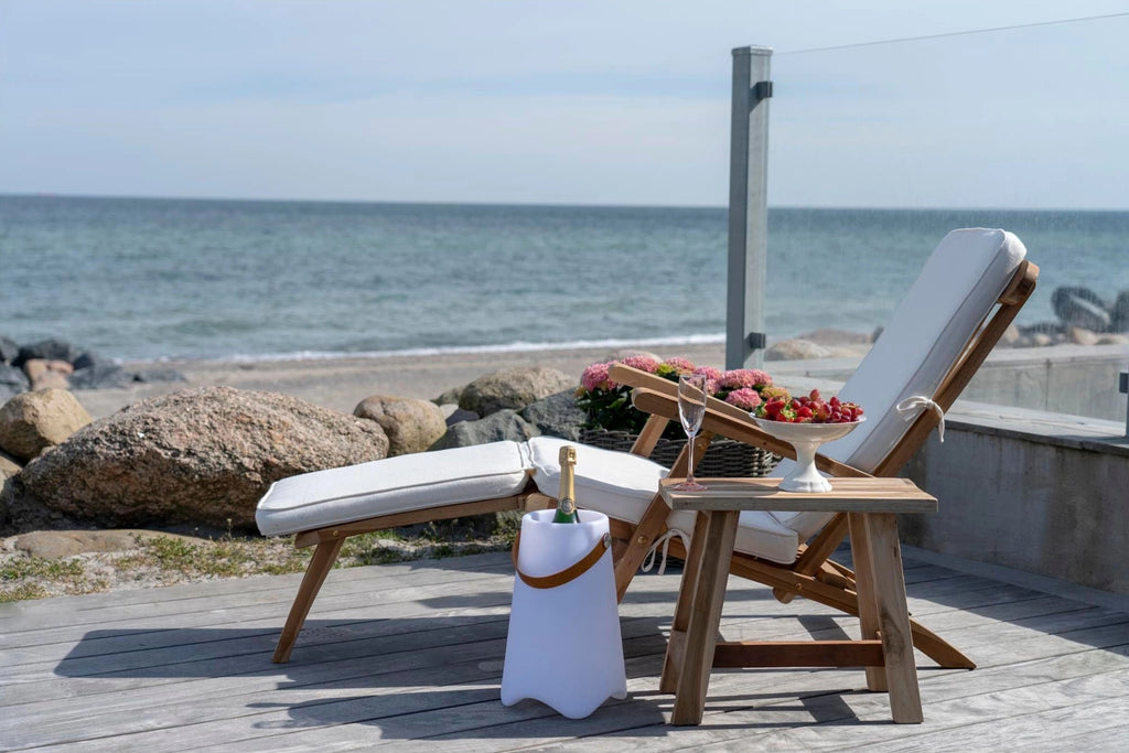 House Nordic Arrecife Cushion Deck Chair In Cotton, White