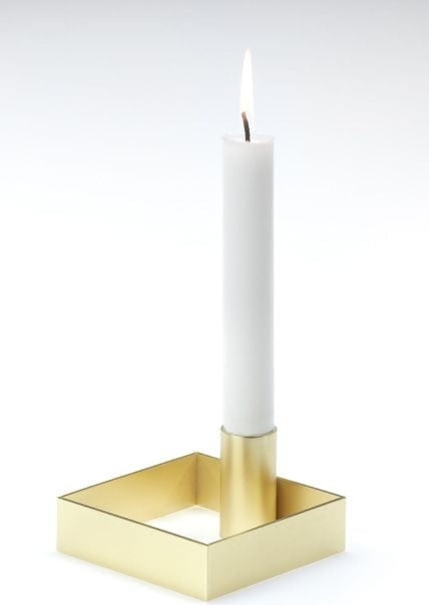 Malling Living Edge Candle Holder, Brushed Brass