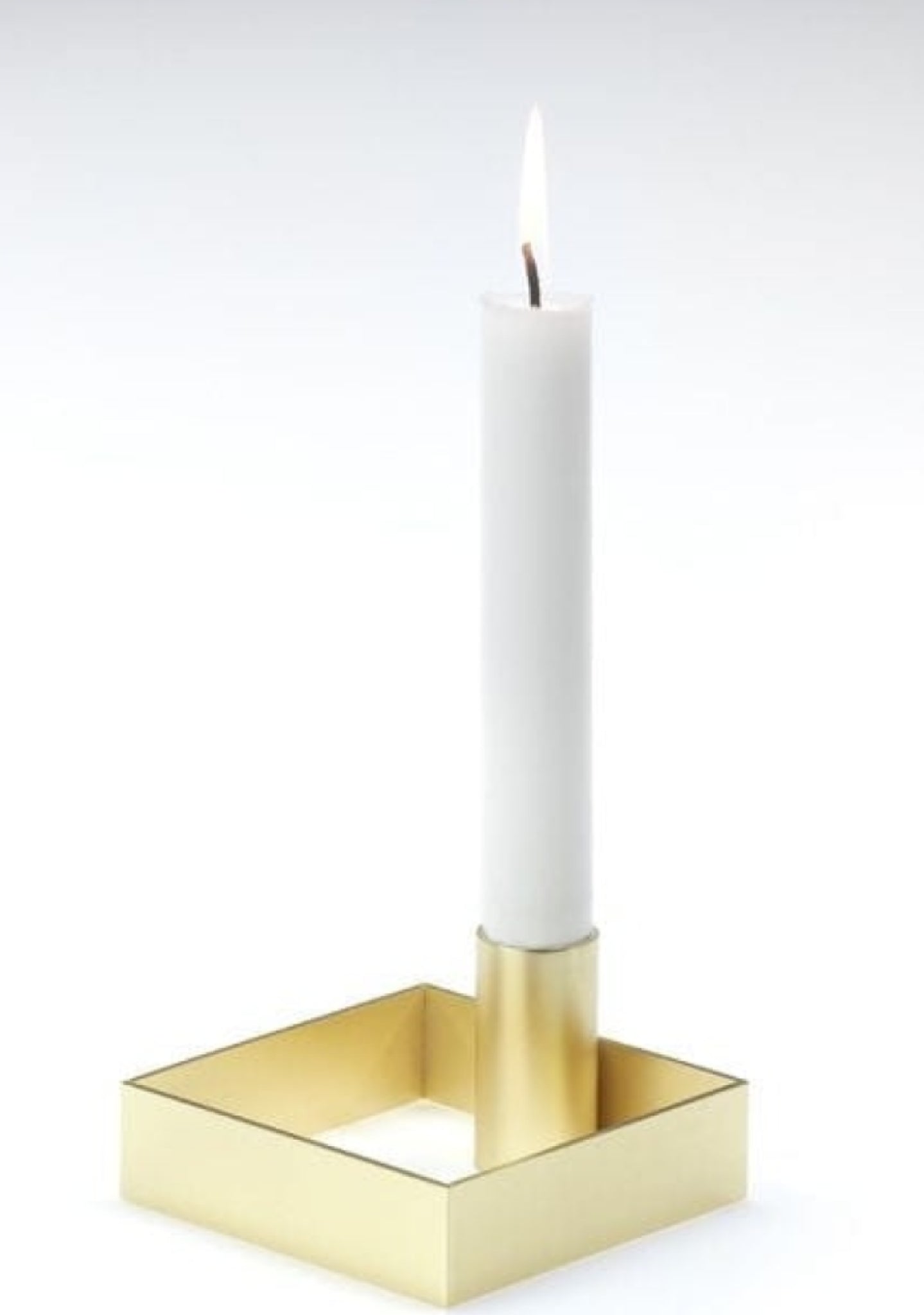 Malling Living Edge Candle Holder, Brushed Brass