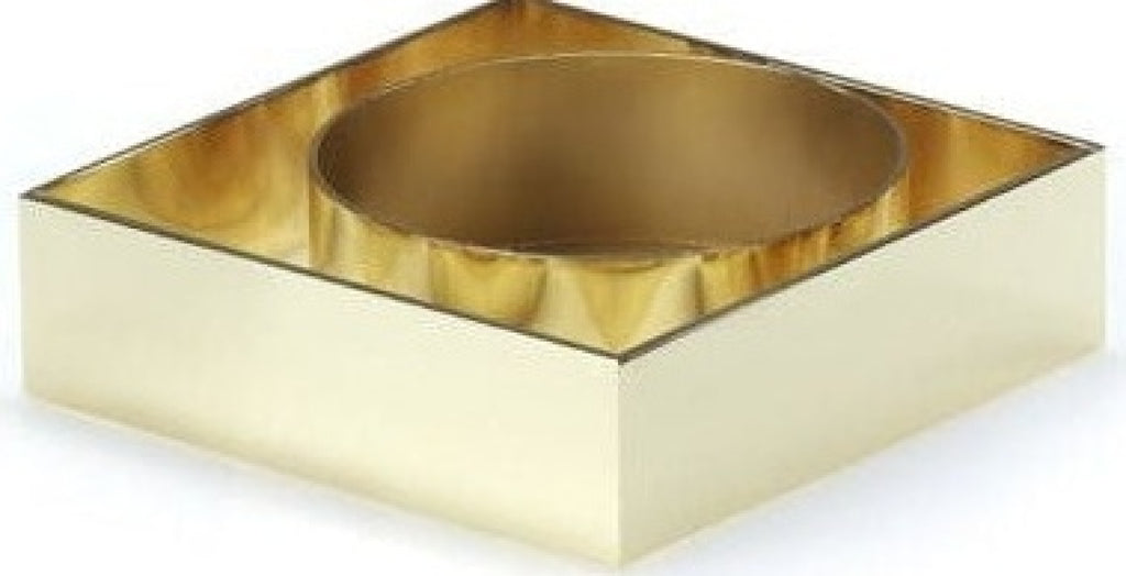 Malling Living Edge Block Candlestick, Brass Polished