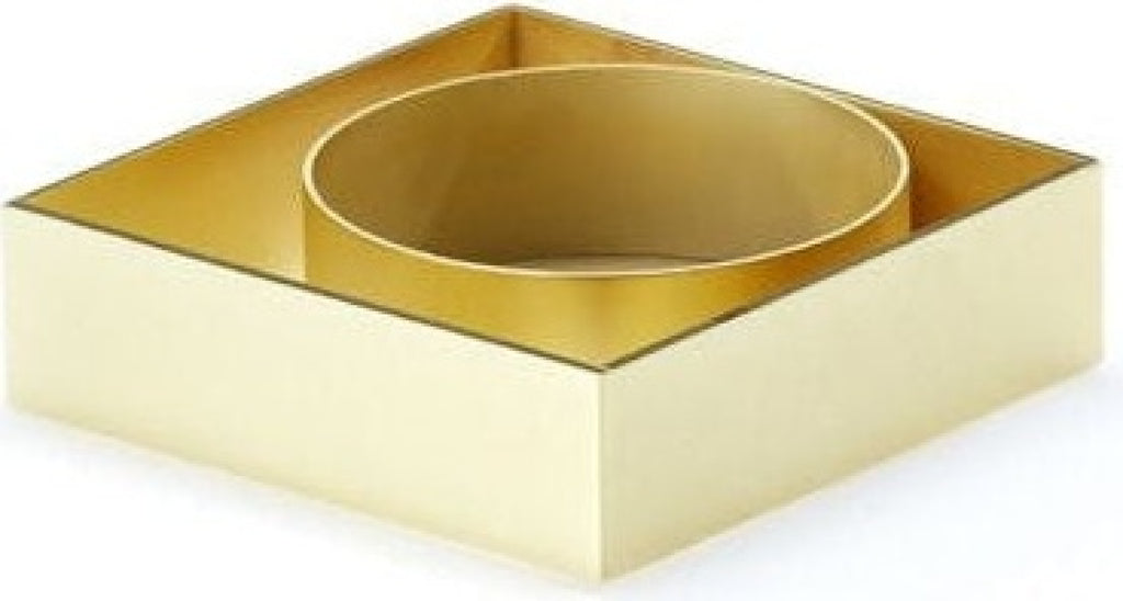 Malling Living Edge Block Candlestick, Brushed Brass