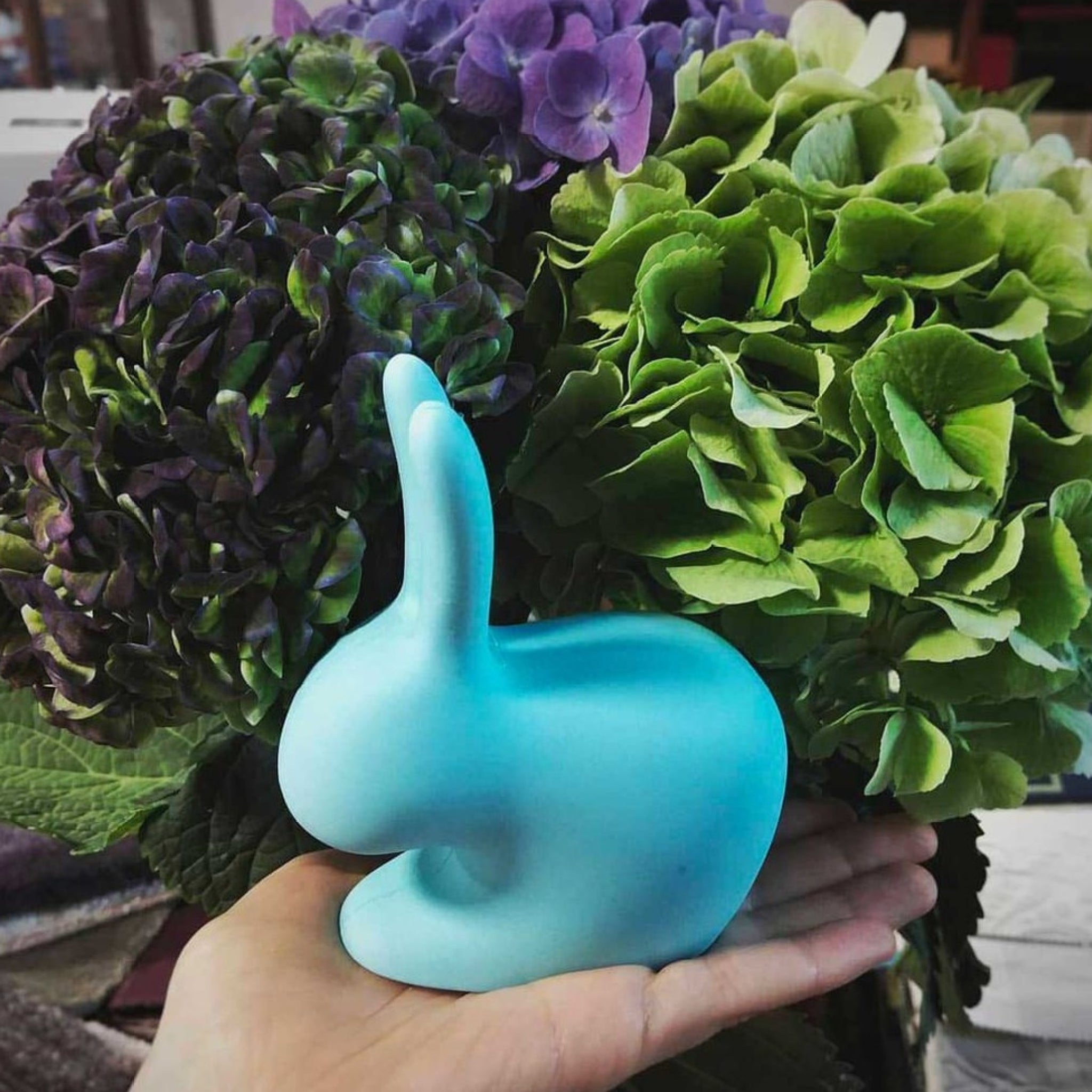 Qeeboo Rabbit Doorstop XS in Light Blue - Stylish & Playful Home Decor