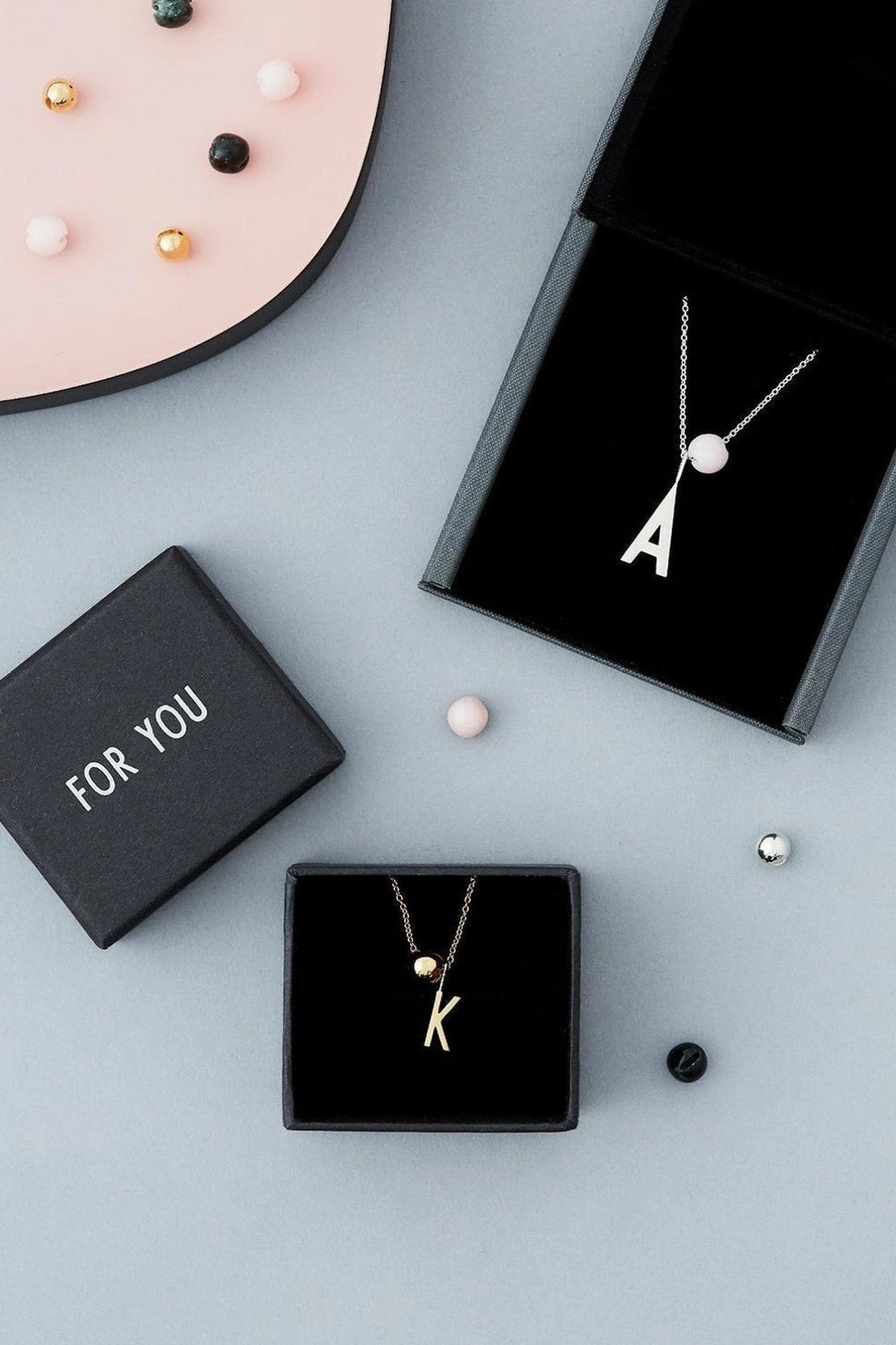 Design Letters Necklace 60 cm, silver