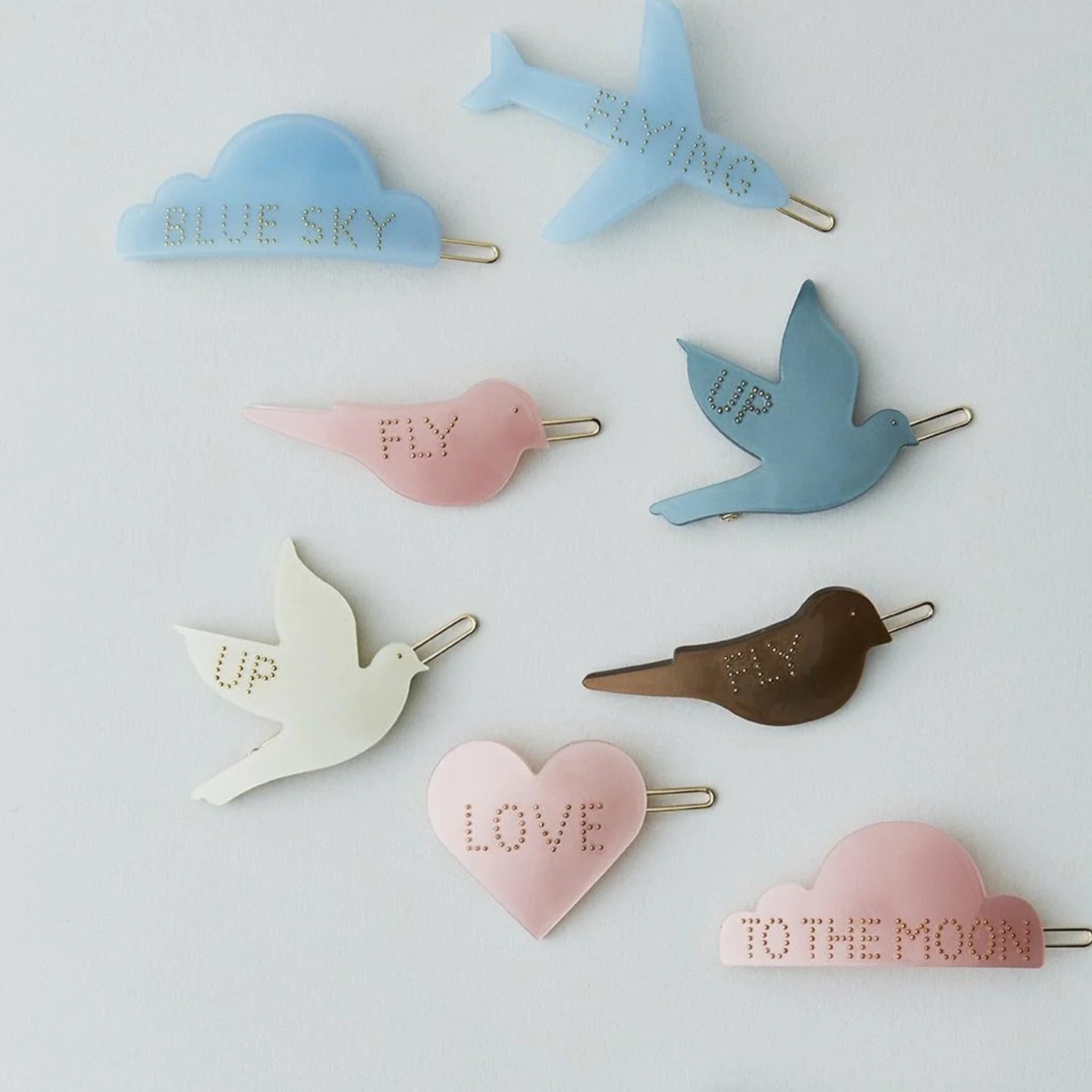 Design Letters Iconic Hair Clip, to the Moon, Pink