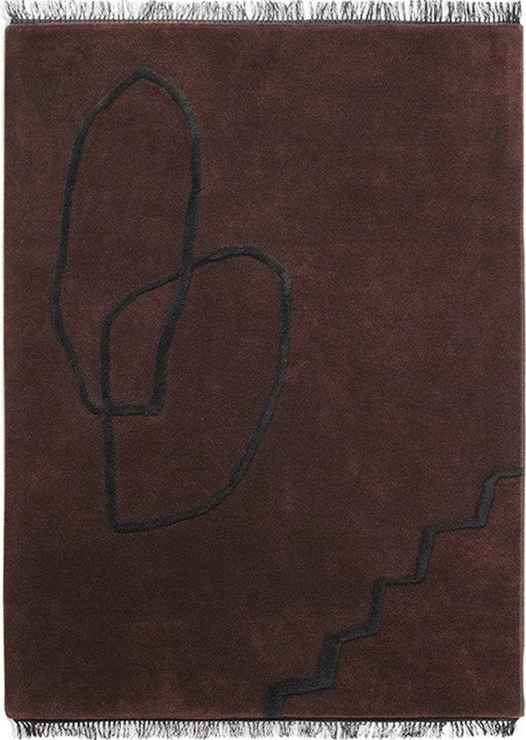 Ferm Living Desert Rug, Reddish Brown