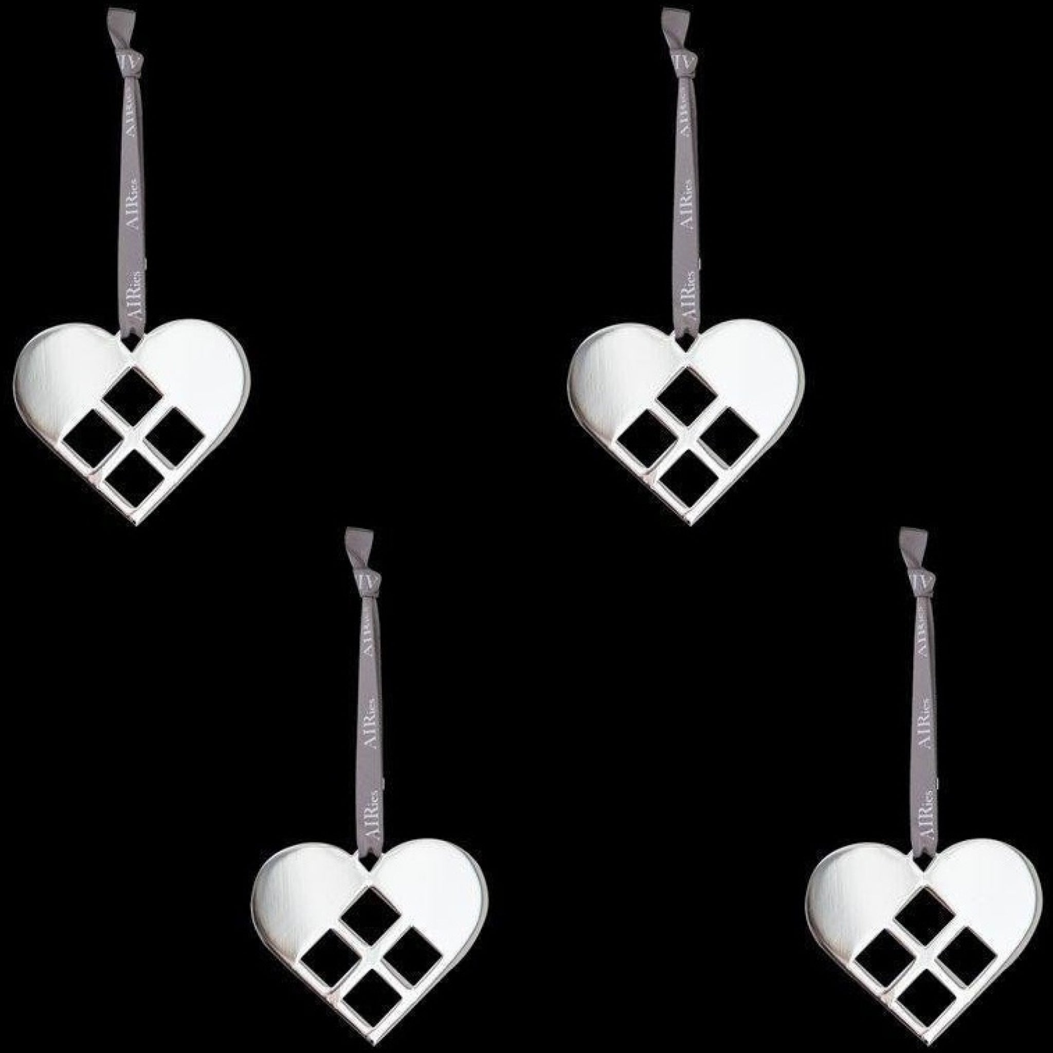 AIRies Heart Silver Set of 4, Small