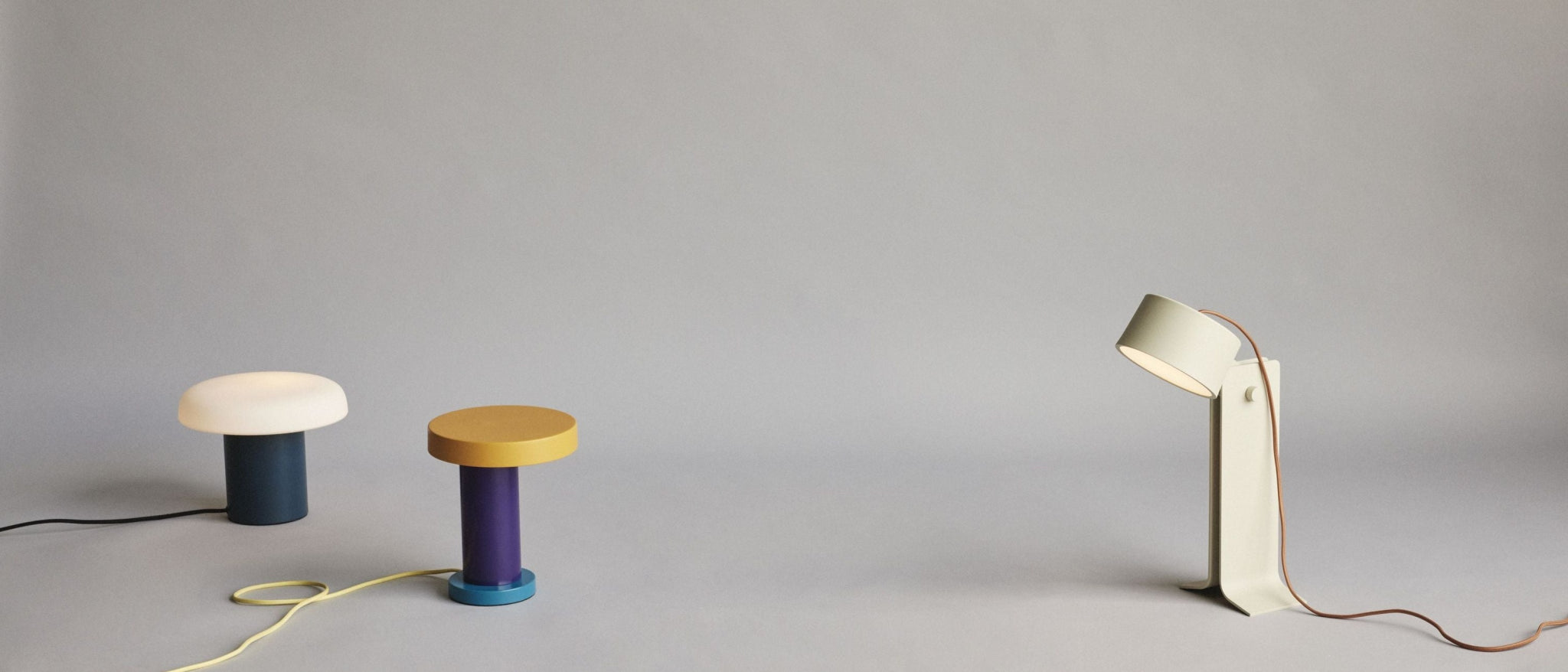 Hübsch Ateliers Dark Blue Table Lamp with Opal Glass Shade - Stylish Lighting