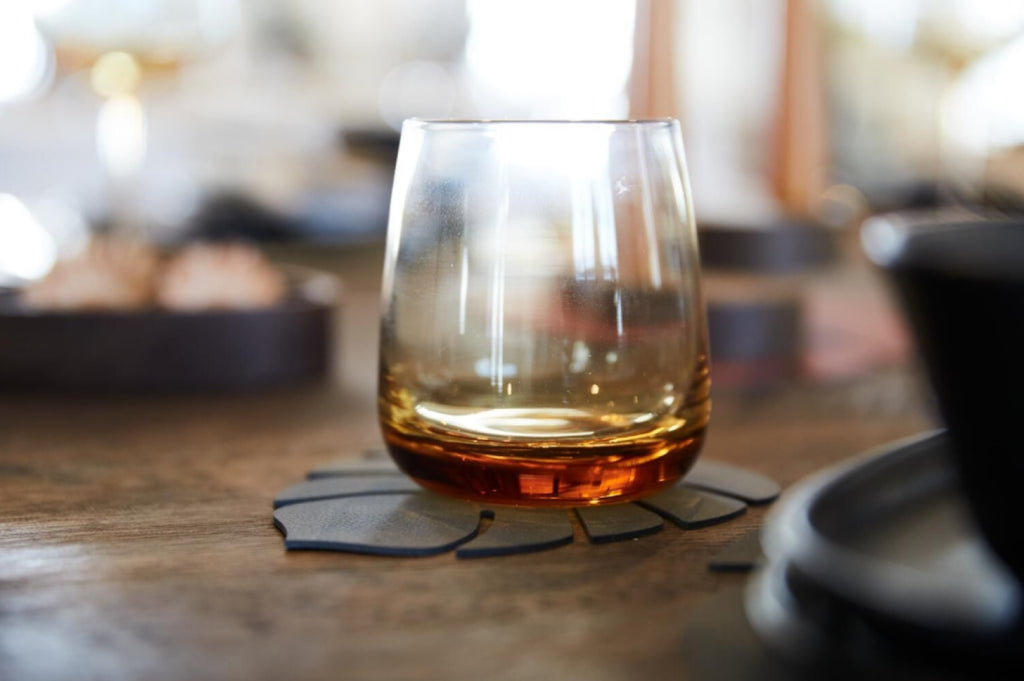 Lind DNA Leaf Glass Coaster Nupo Leather, Armygreen