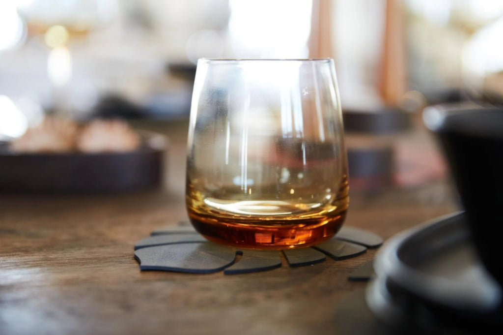 Lind DNA Leaf Glass Coaster Nupo Leather, Armygreen