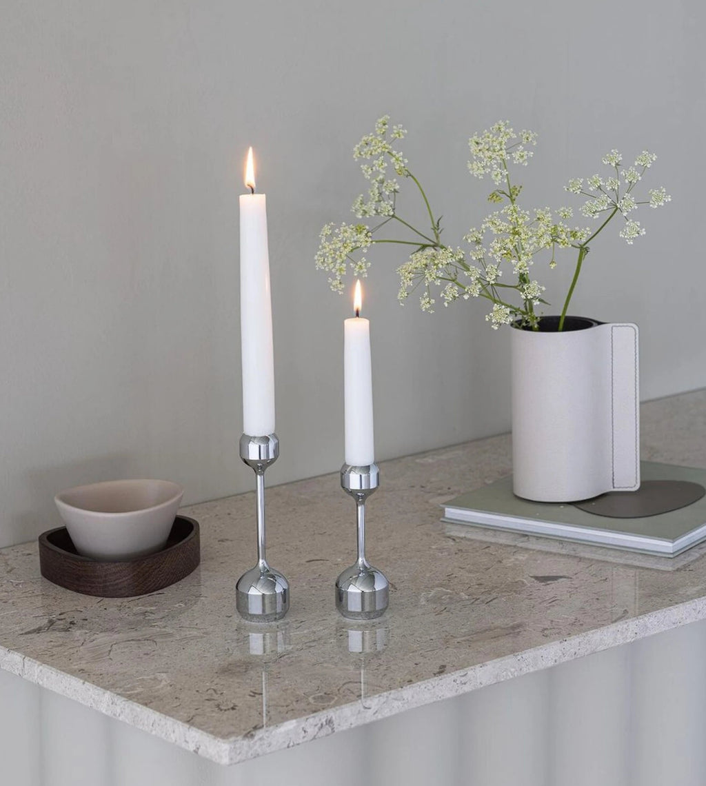 Lind DNA Silhouette Set 120+145 Candle Holder, Chrome