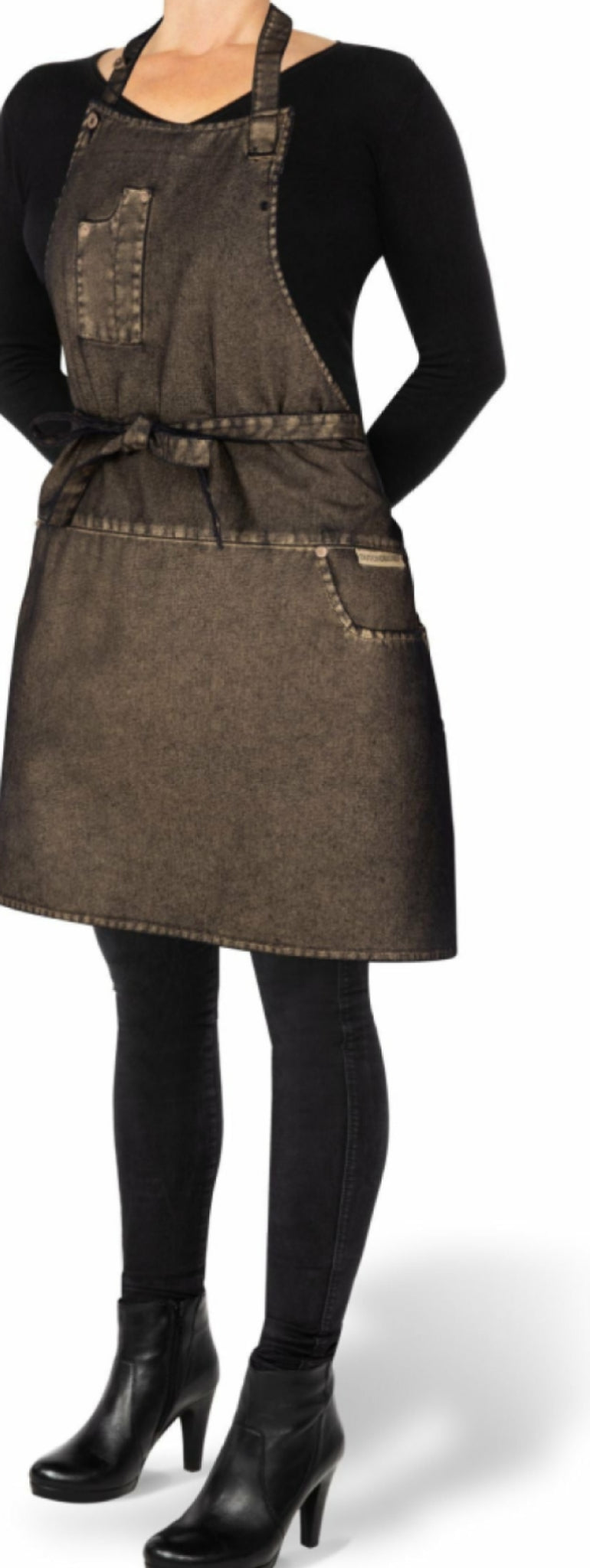 Dutchdeluxes Five Pocket Apron Slim Fit, Goldish Black