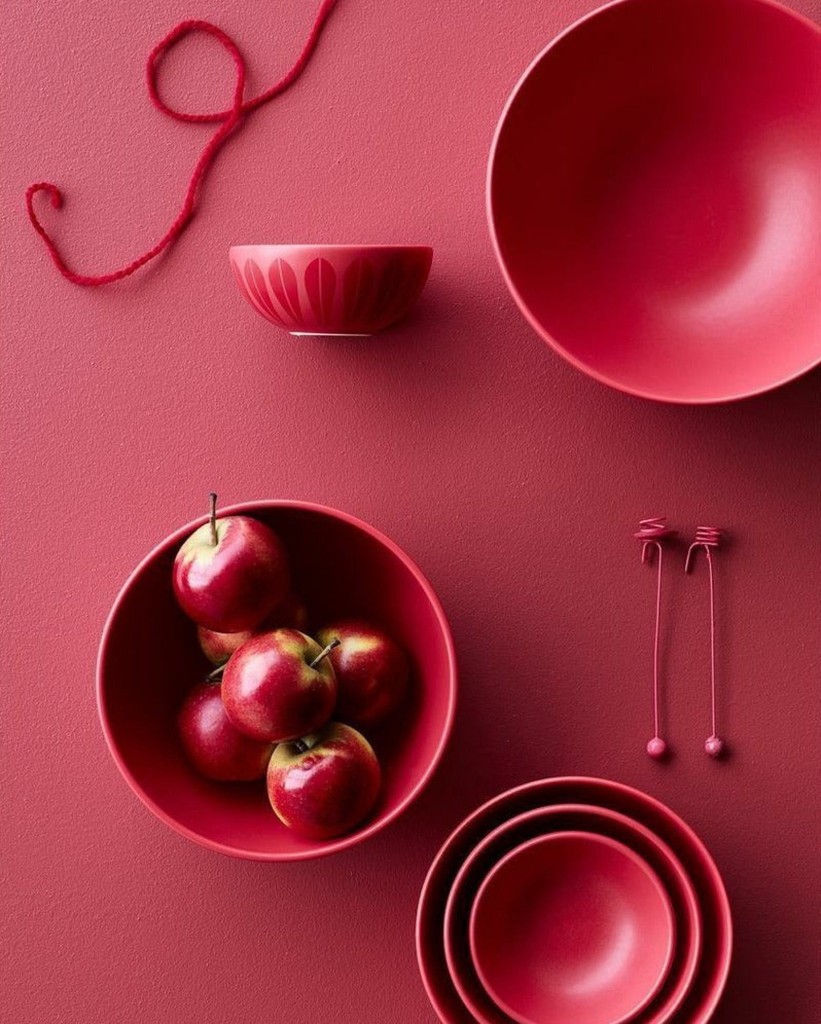 Lucie Kaas Arne Clausen Lotus bowl red, Ø12 cm