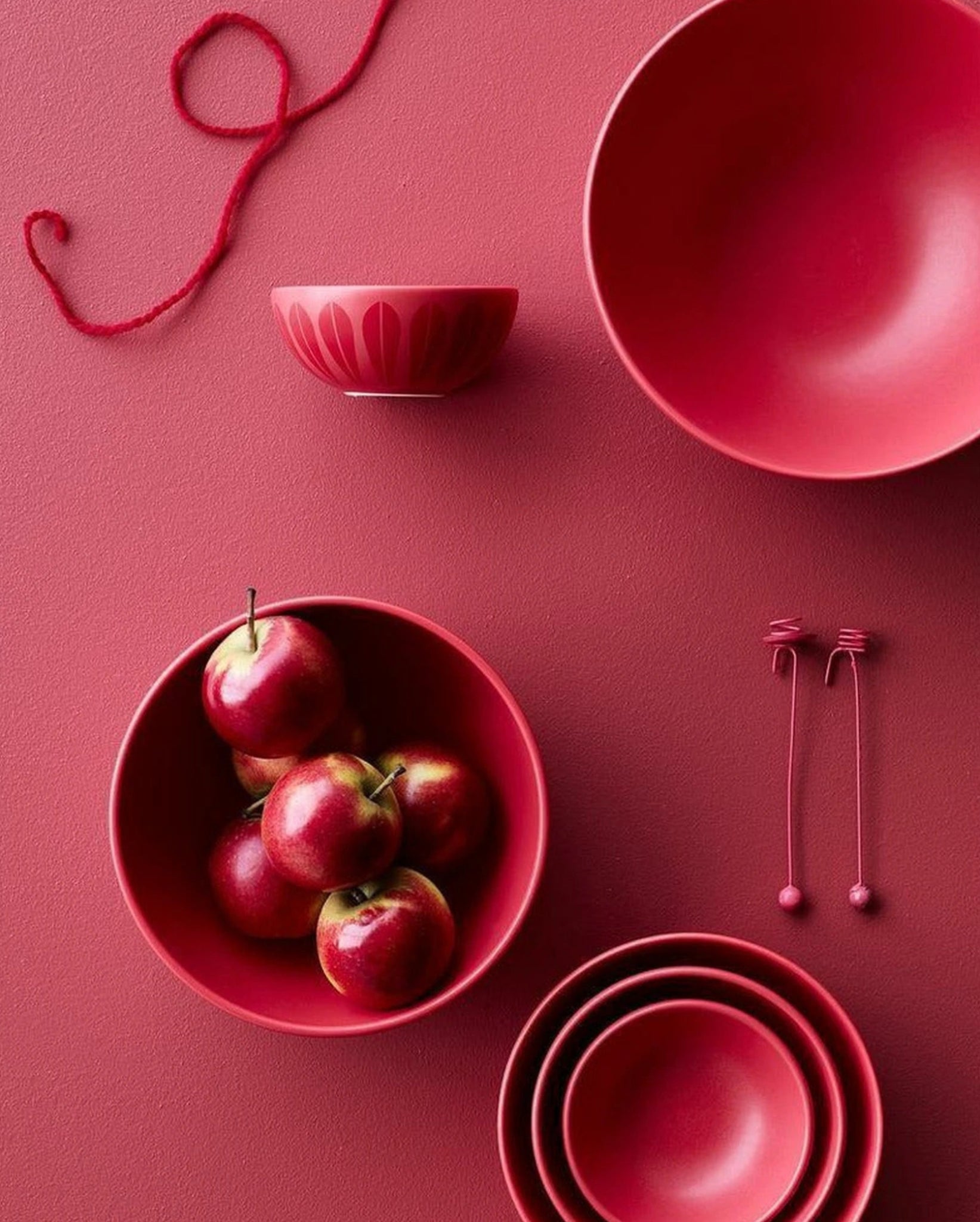 Lucie Kaas Arne Clausen Lotus bowl red, Ø12 cm