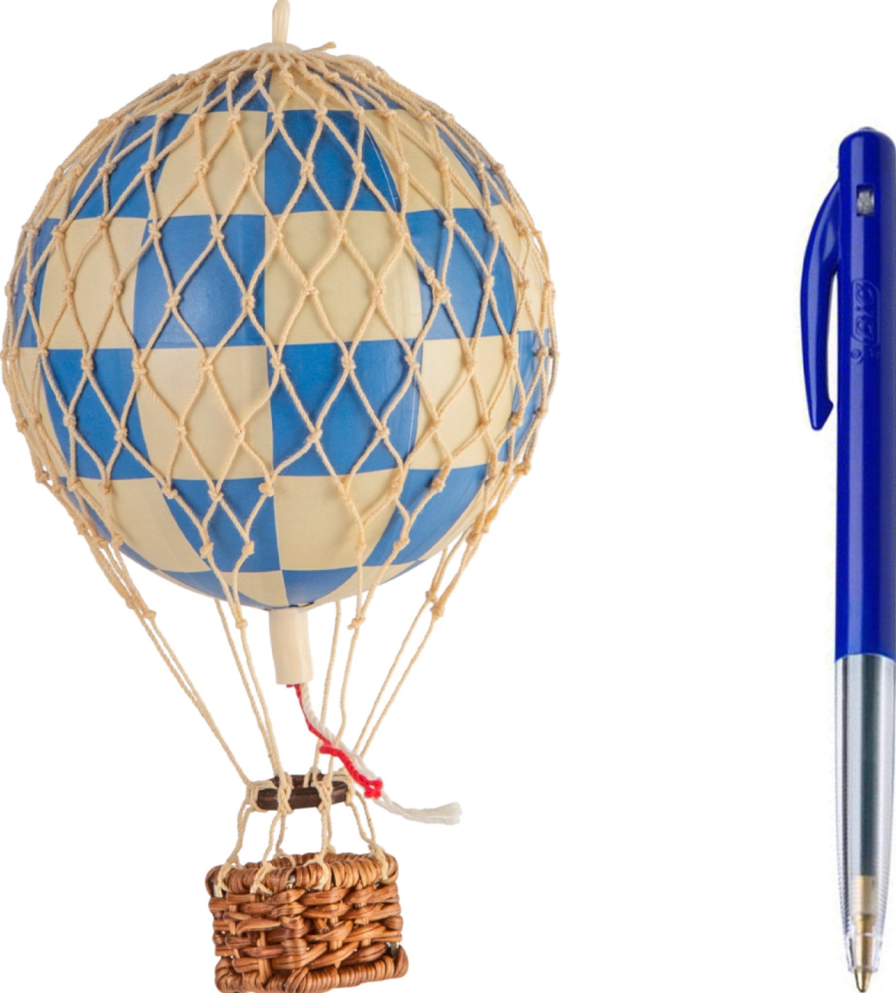 Authentic Models Floating The Skies Balloon Model, Check Blue, Ø 8.5 Cm