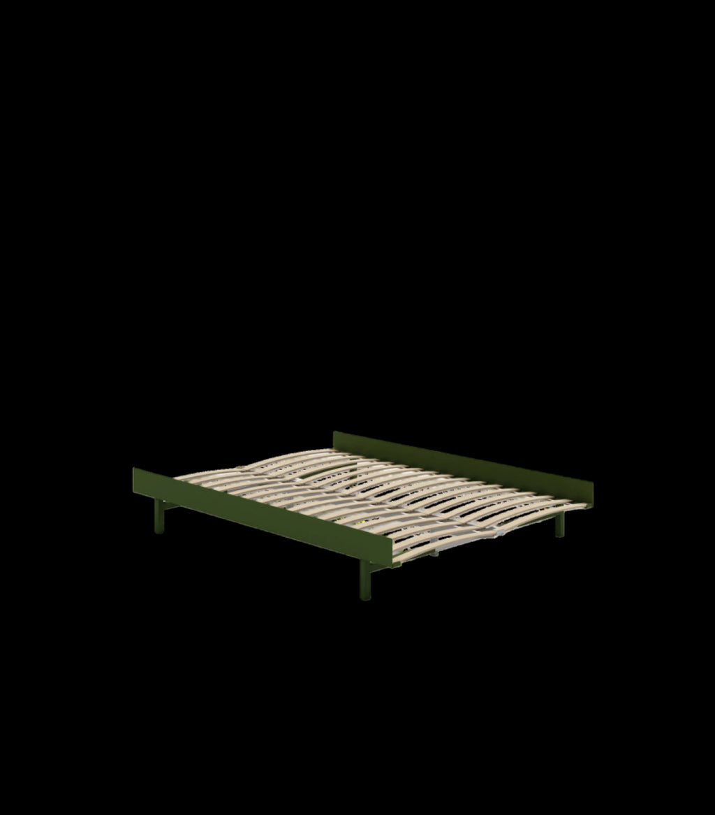 Moebe Bed, 140 Cm, Slats, Pine Green