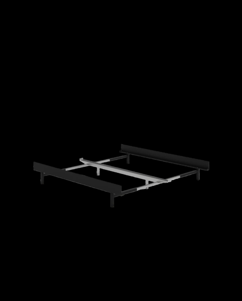 Moebe Adjustable Black Bed Frame 90-180 cm - Modern Minimalist Design