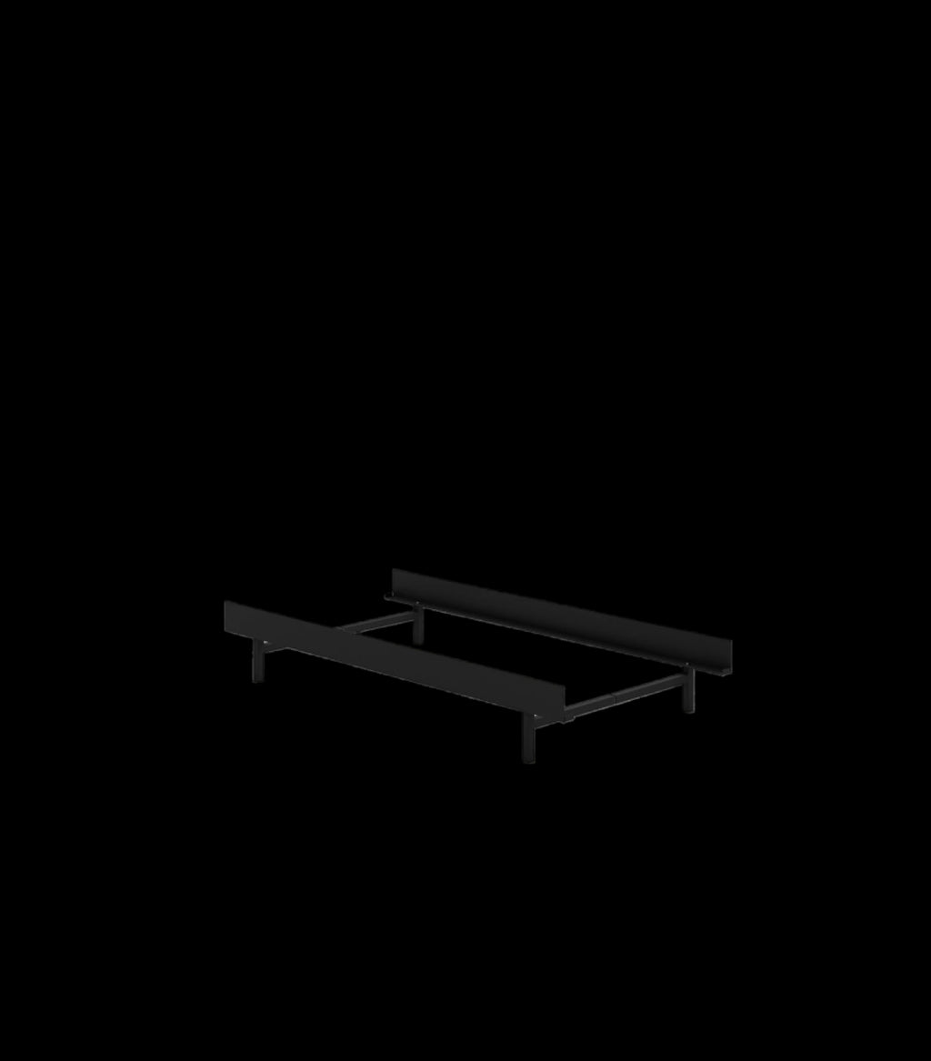 Minimalist Black Moebe Bed 90 cm - Modern Powder-Coated Steel Frame