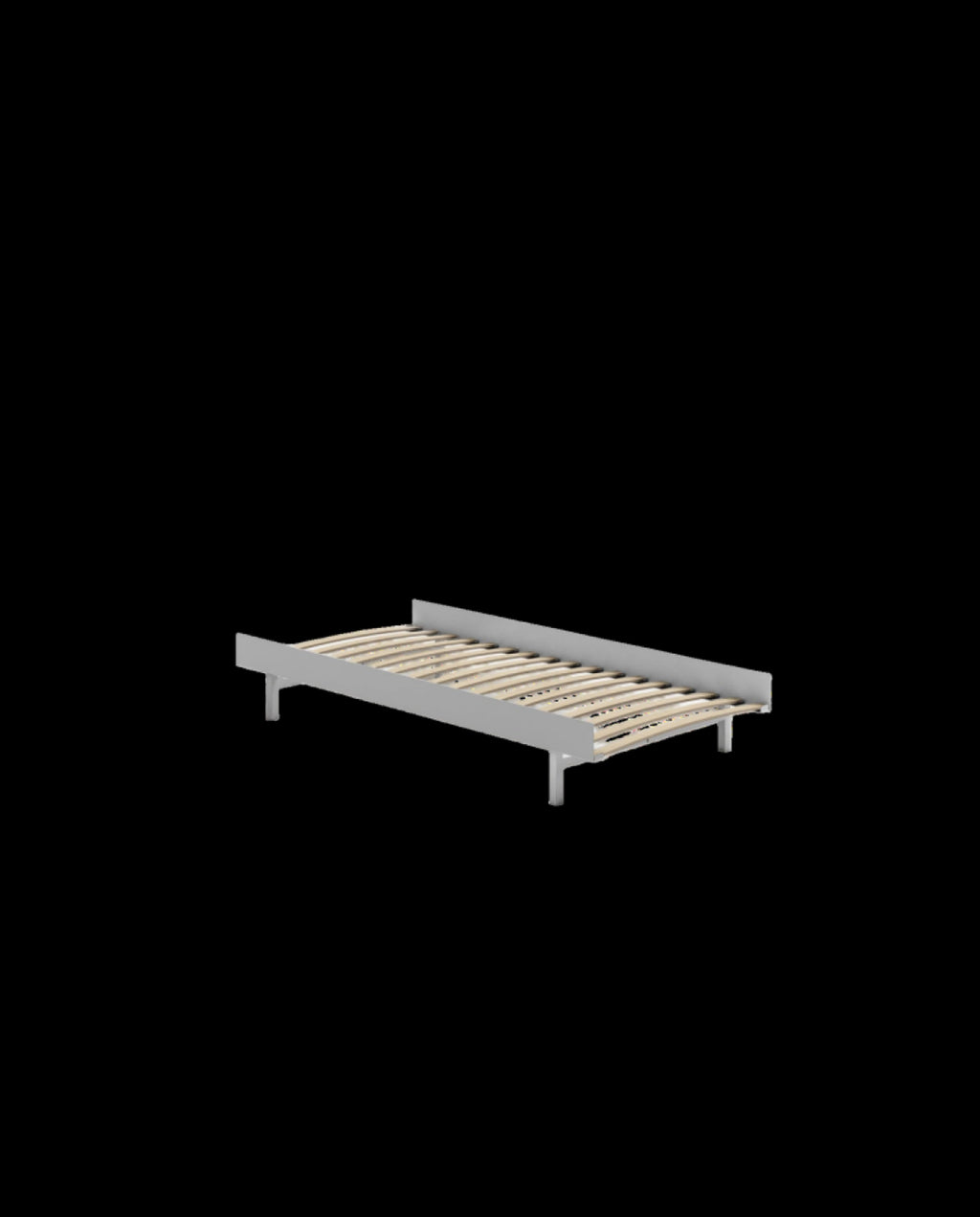 Moebe Bed, 90 Cm, Slats, Stainless Steel