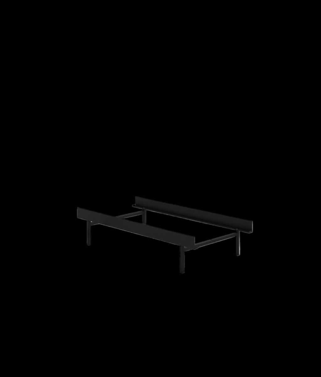 Moebe Bed, Tall Legs, 90 Cm, Black