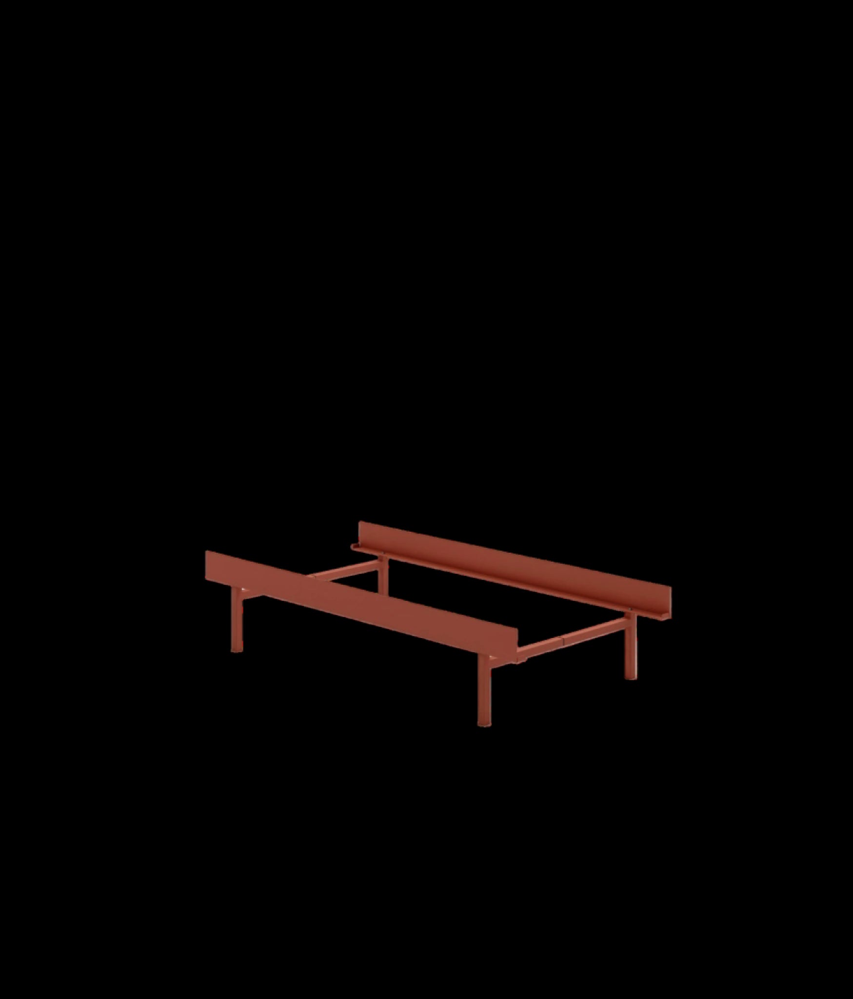 Moebe Bed, Tall Legs, 90 Cm, Terracotta