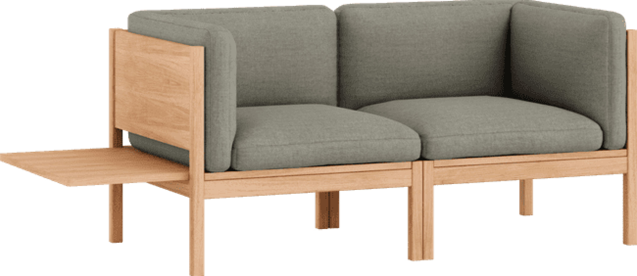 Moebe Modular Sofa Set, 2 Seater Sofa With Sides + 1 Side Table, Re-wool 128 (fsc Mix Credit)
